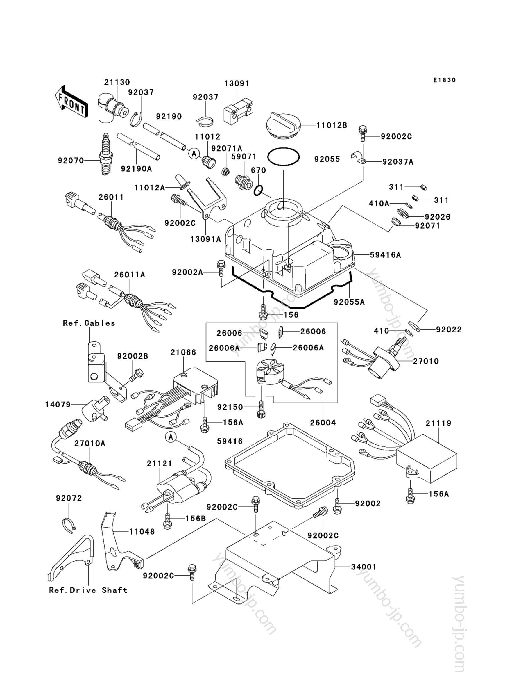IGNITION SYSTEM для гидроциклов KAWASAKI JET SKI SUPER SPORTS XI (JH750-F1) 1996 г.
