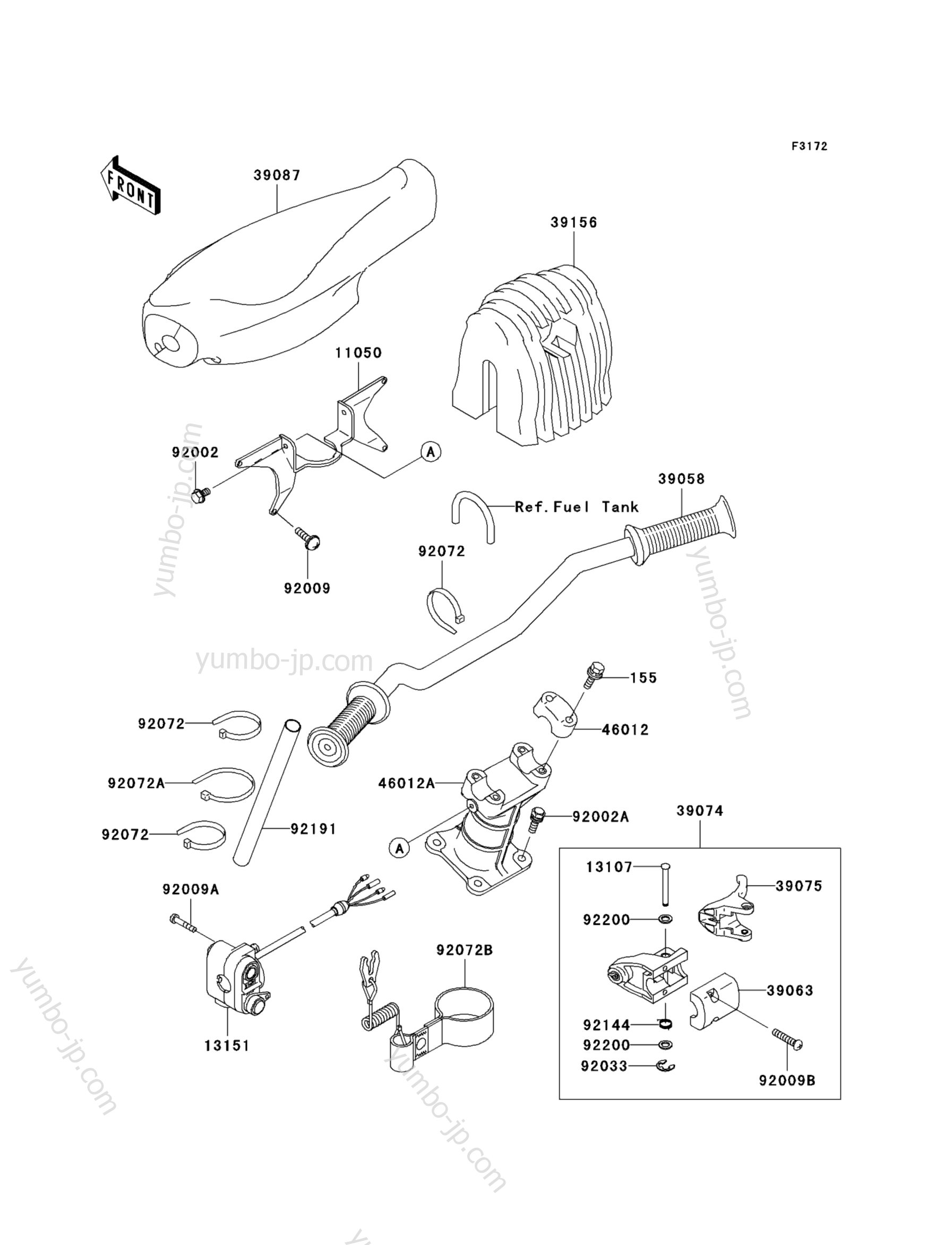Румпель (рукоятка управления) для гидроциклов KAWASAKI JET SKI 900 STX (JT900E6F) 2006 г.