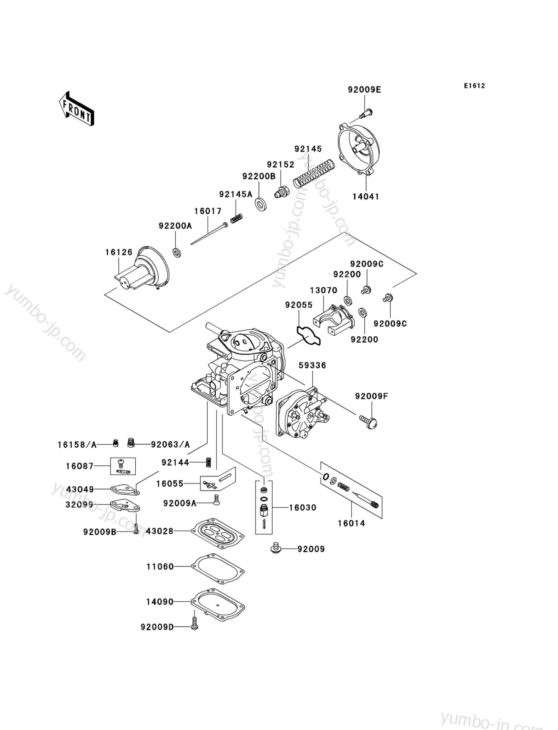 CARBURETOR PARTS для гидроциклов KAWASAKI JET SKI 1200 STX-R (JT1200-C2) 2005 г.