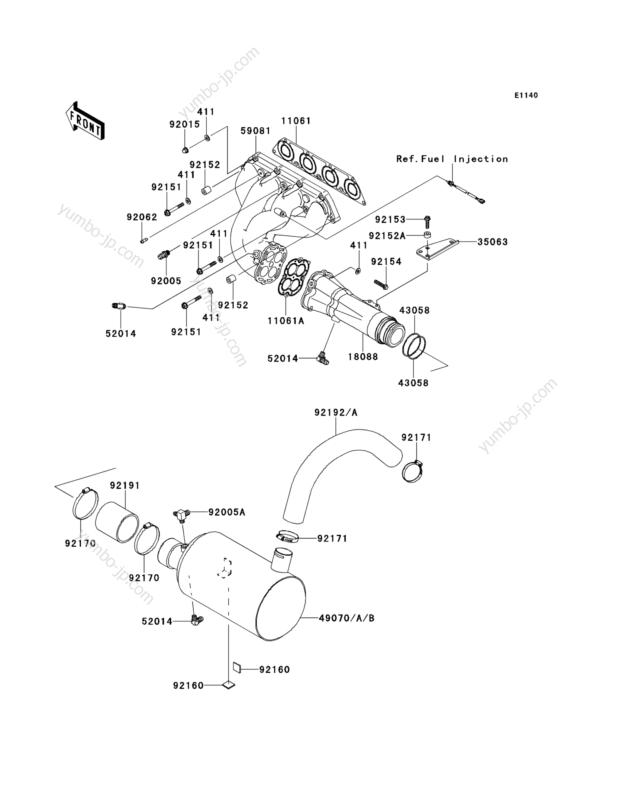 YUMBO | spare parts catalog for гидроцикла KAWASAKI JET SKI STX 