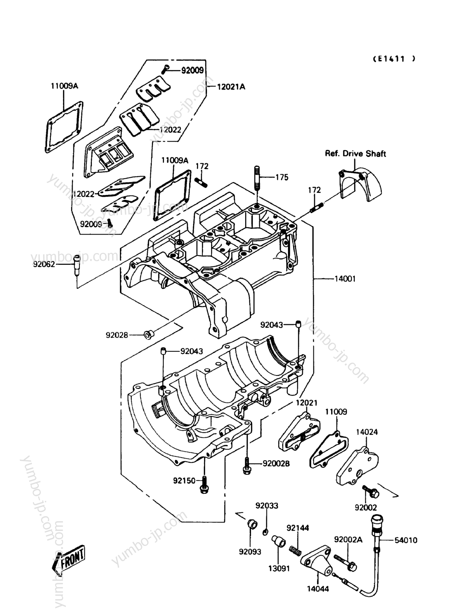 Крышка картера для гидроциклов KAWASAKI JET MATE (JB650-A1) 1989 г.