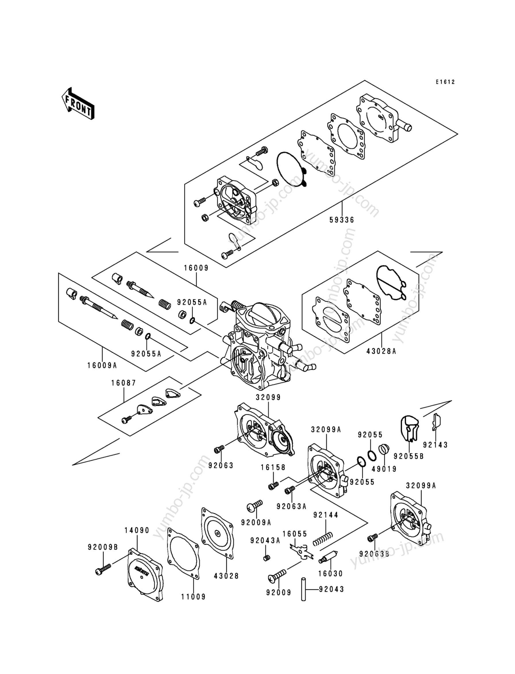 CARBURETOR PARTS для гидроциклов KAWASAKI JET SKI 900 STX (JT900-A1) 1997 г.