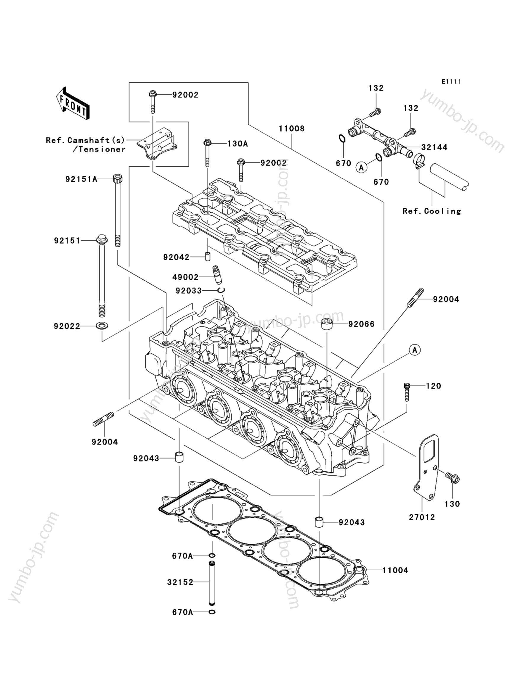 CYLINDER HEAD for watercrafts KAWASAKI JET SKI STX-12F (JT1200-D1) 2005 year