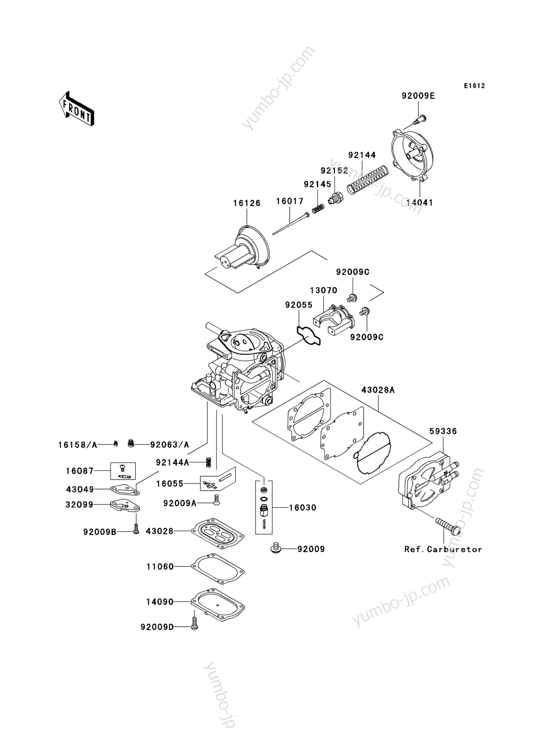 CARBURETOR PARTS для гидроциклов KAWASAKI JET SKI 1100 STX (JT1100-B2) 1999 г.