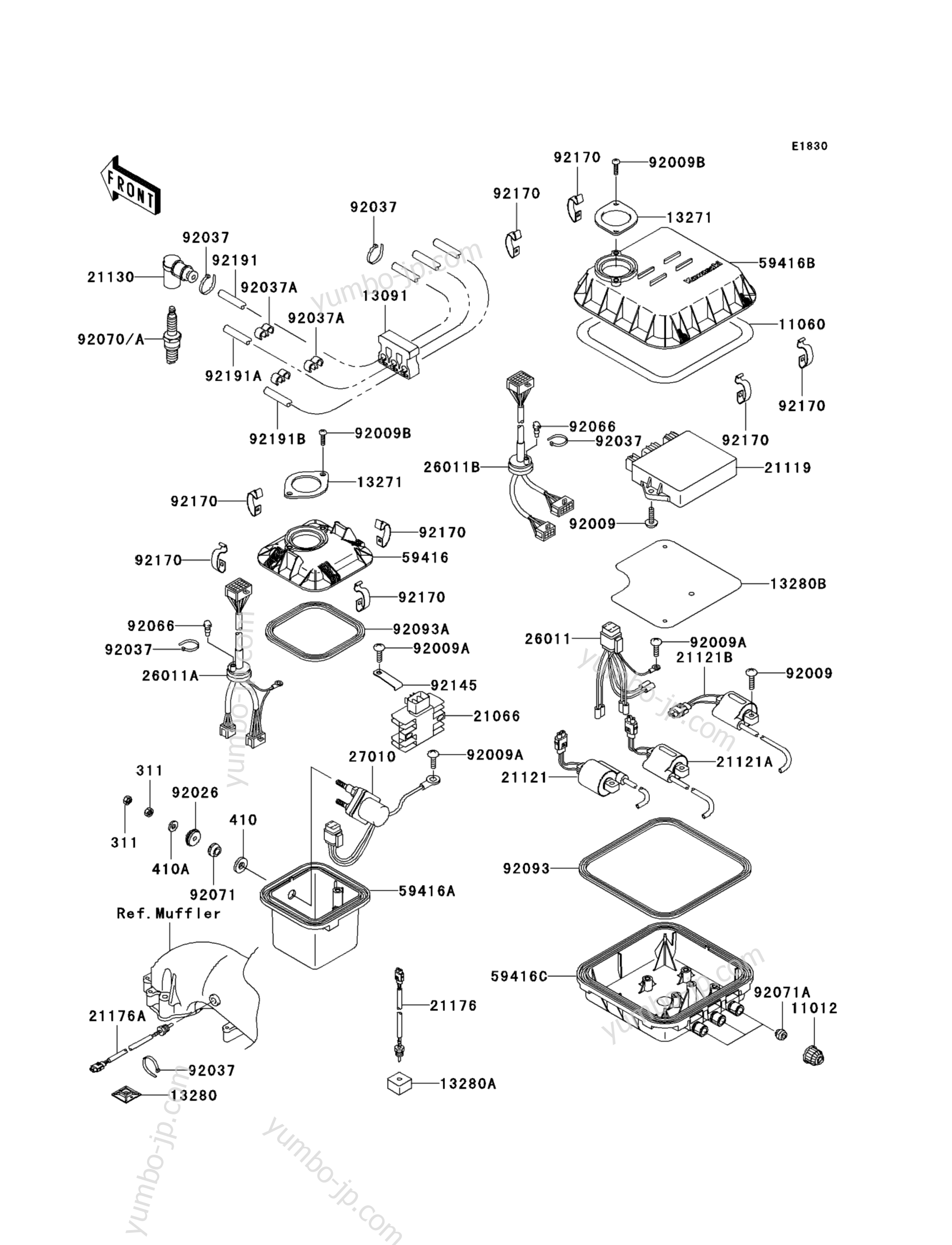 IGNITION SYSTEM для гидроциклов KAWASAKI JET SKI ULTRA 150 (JH1200-A1) 1999 г.