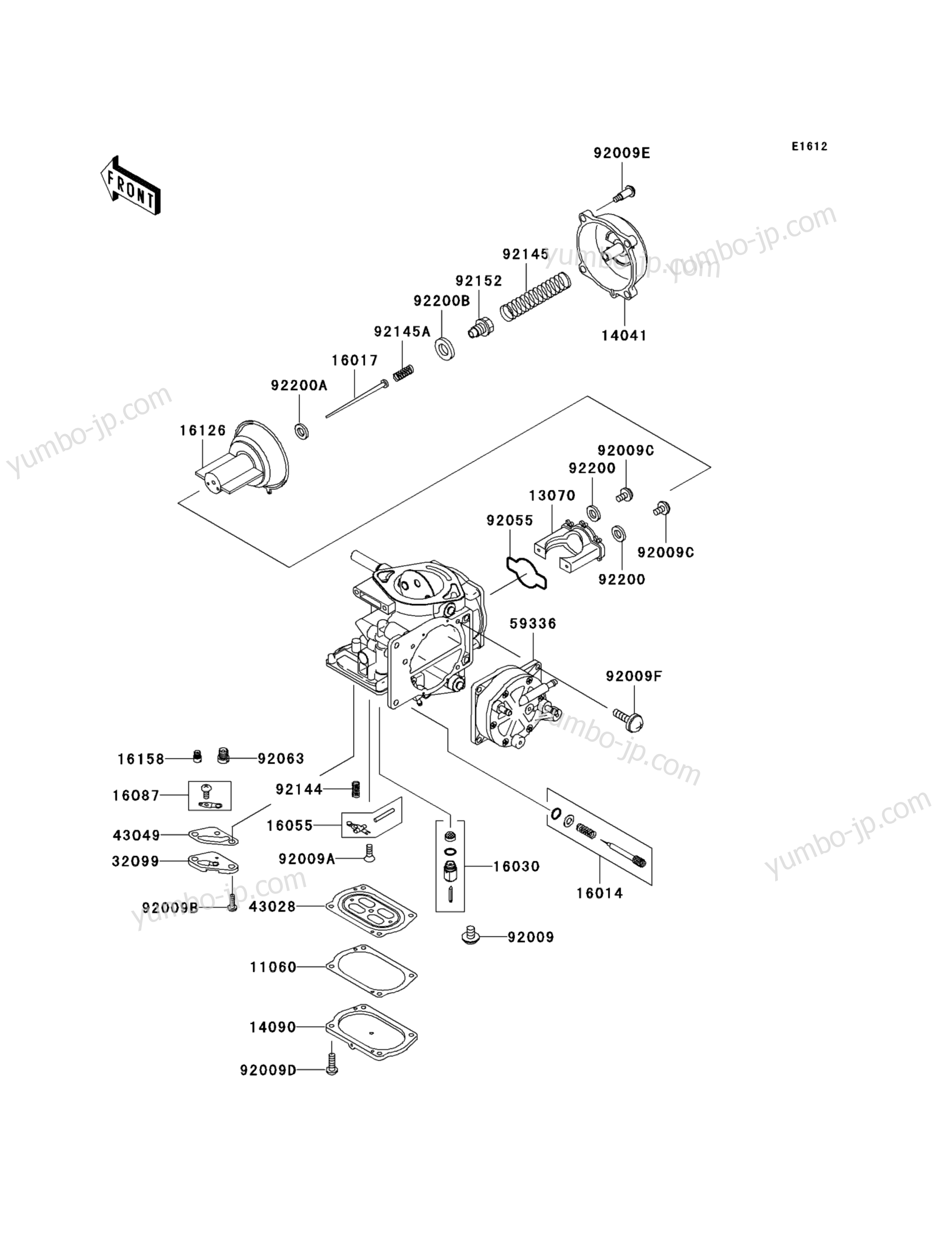 CARBURETOR PARTS для гидроциклов KAWASAKI JET SKI ULTRA 150 (JH1200-B2) 2004 г.