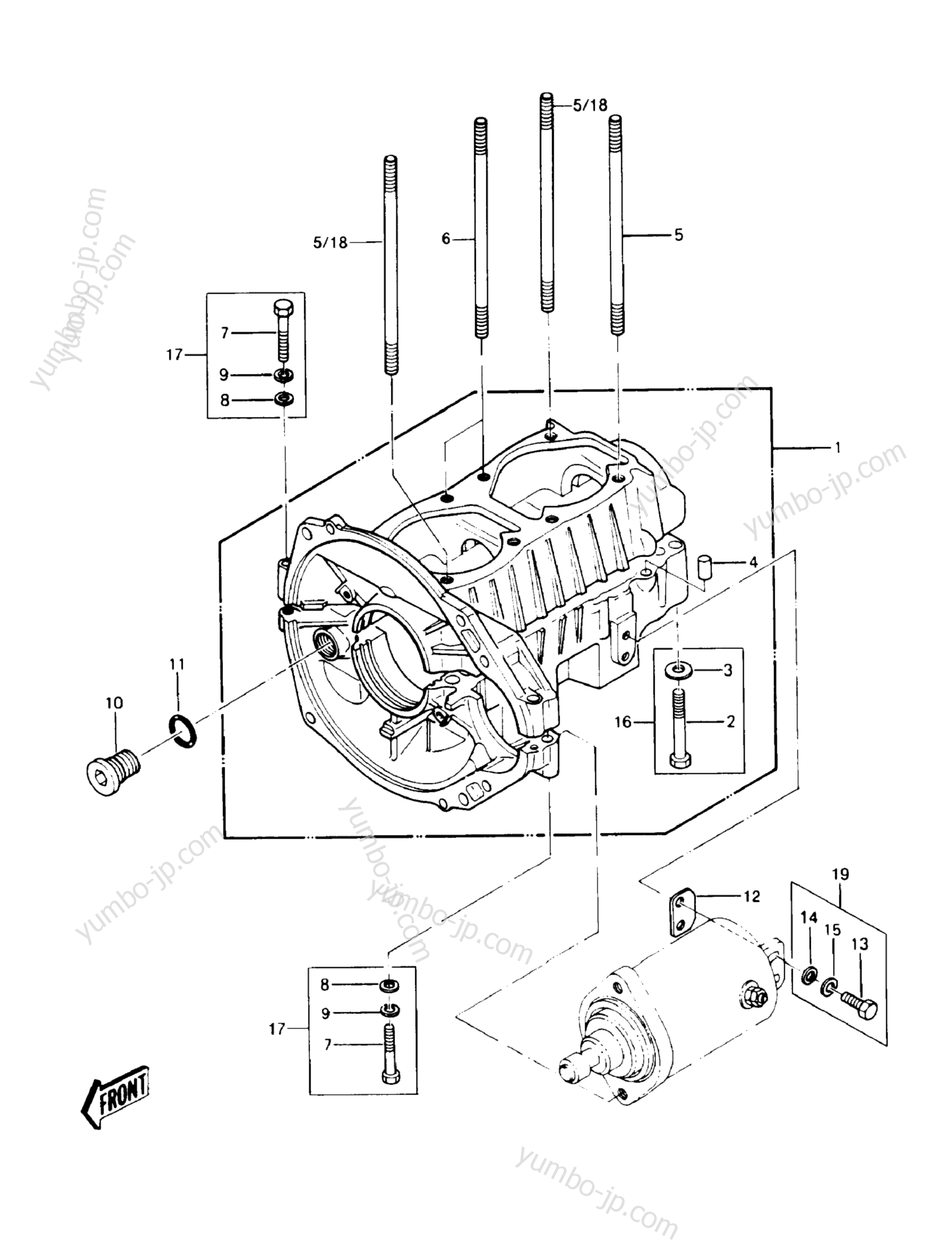 Крышка картера для гидроциклов KAWASAKI JST SKI 440 (JS440-A12) 1988 г.