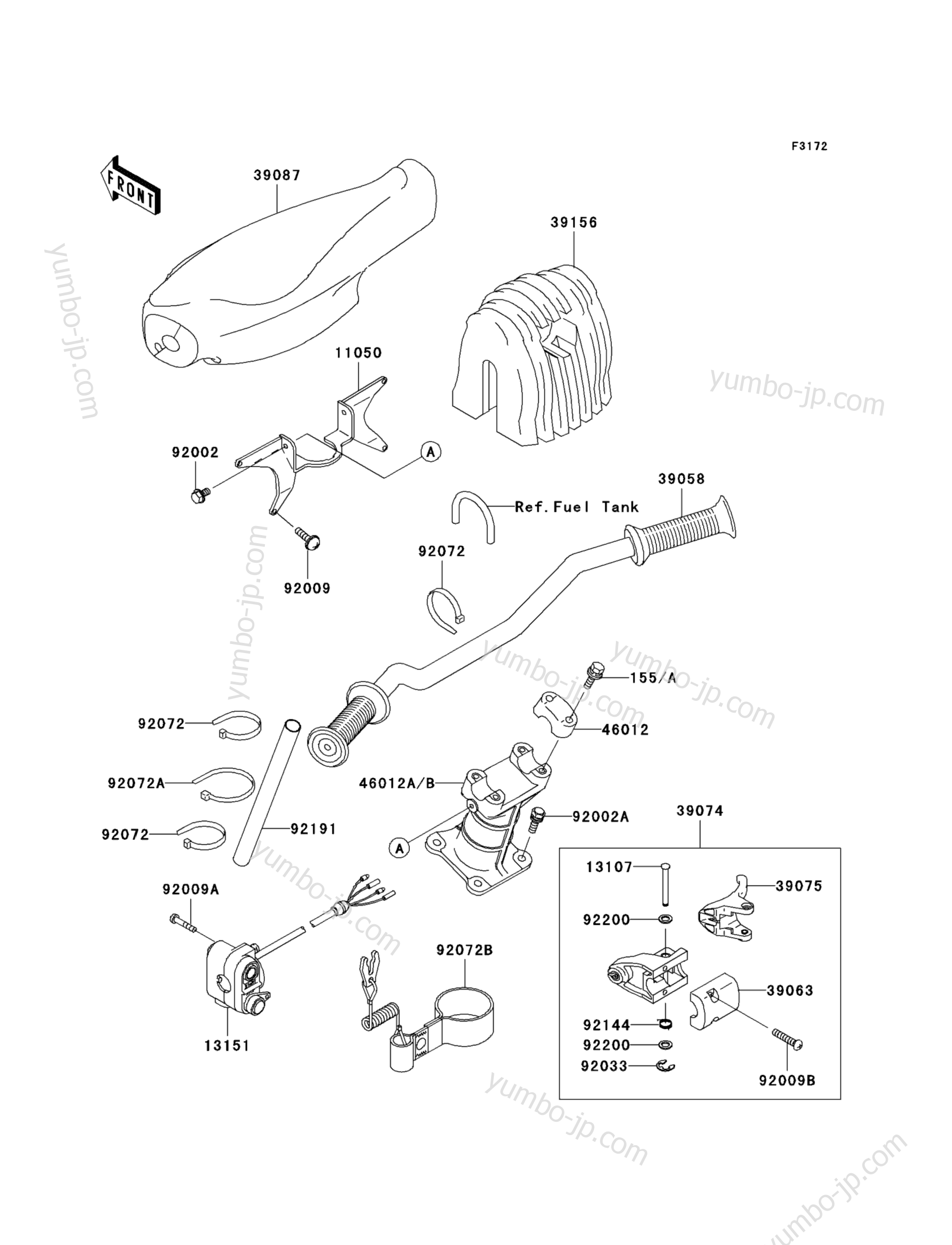 Румпель (рукоятка управления) для гидроциклов KAWASAKI JET SKI 900 STX (JT900-E2) 2005 г.