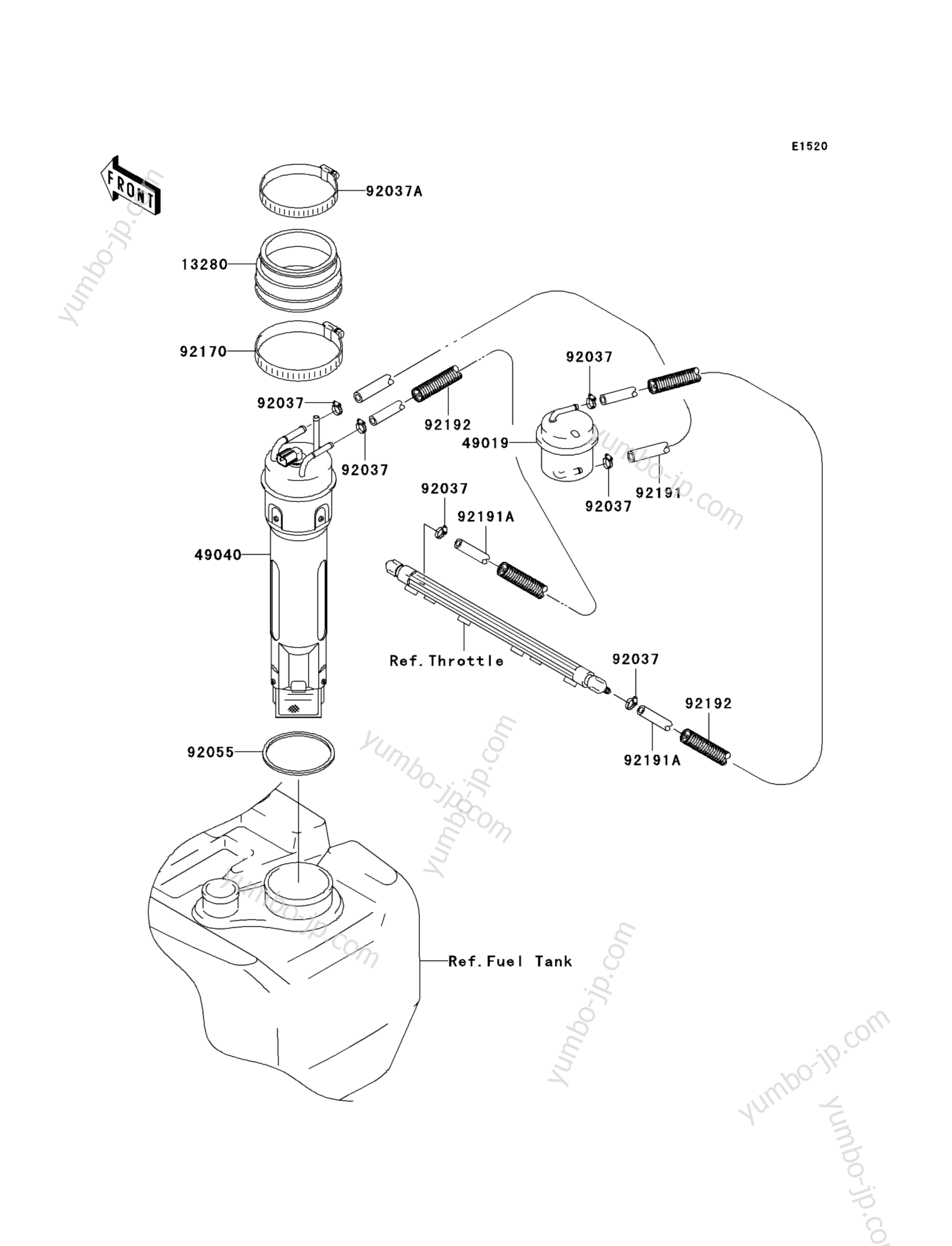 Fuel Pump(A1) для гидроциклов KAWASAKI JET SKI STX-15F (JT1500-A1) 2004 г.