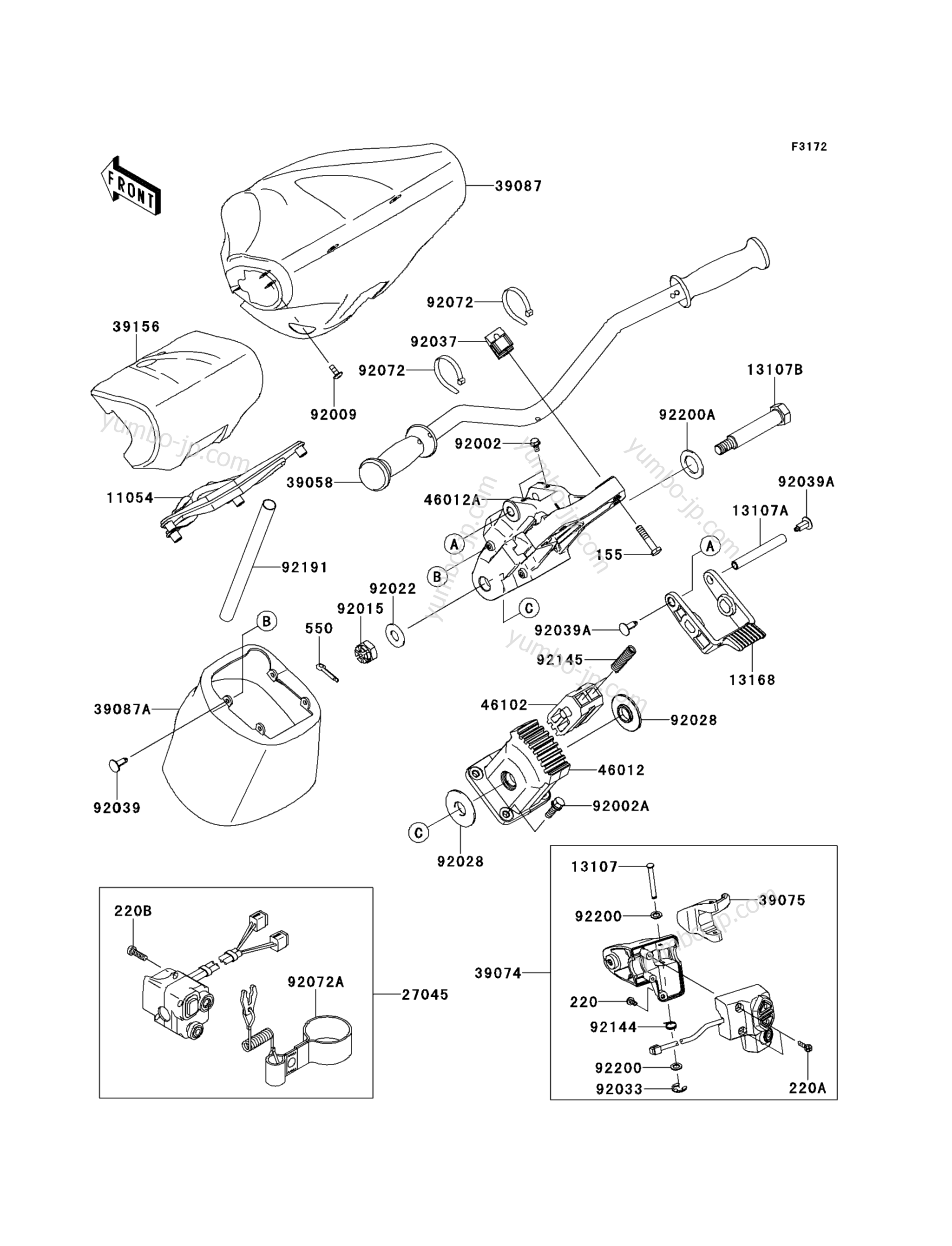 Румпель (рукоятка управления) для гидроциклов KAWASAKI JET SKI ULTRA 300X (JT1500HDF) 2013 г.