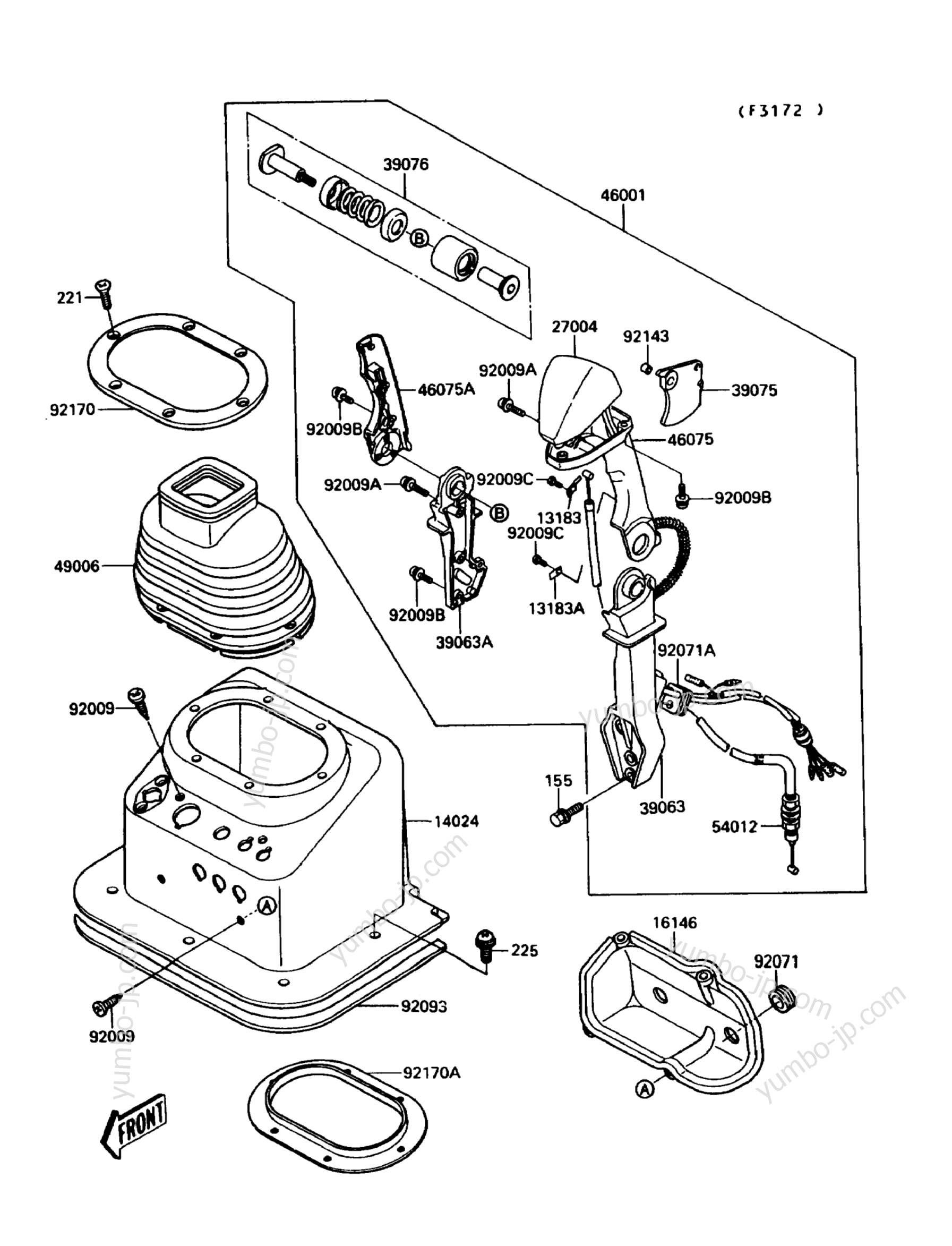 Румпель (рукоятка управления) для гидроциклов KAWASAKI JET MATE (JB650-A1) 1989 г.