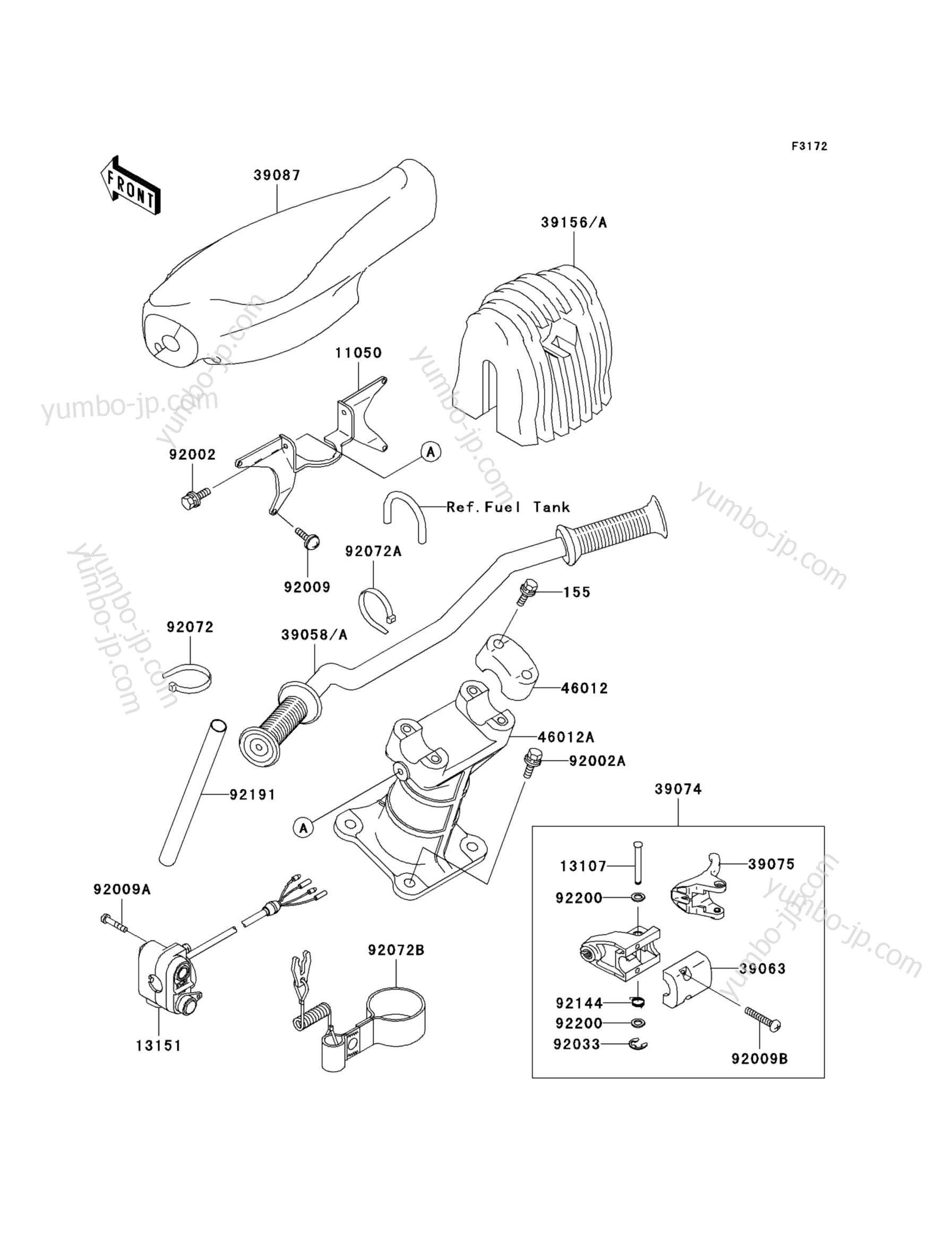 Румпель (рукоятка управления) для гидроциклов KAWASAKI JET SKI 900 STX (JT900-C2) 2002 г.