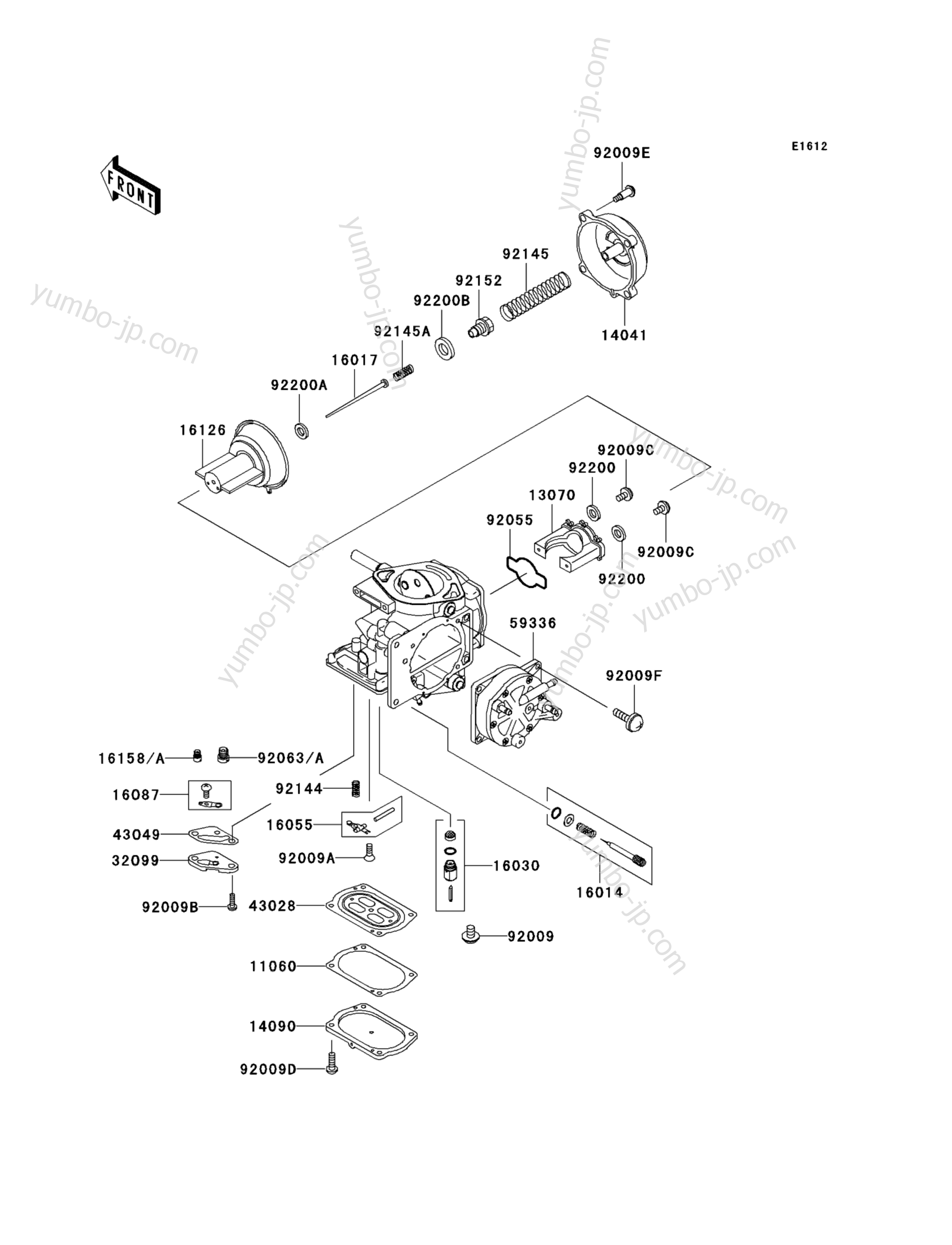 CARBURETOR PARTS для гидроциклов KAWASAKI JET SKI ULTRA 150 (JH1200-A3) 2001 г.