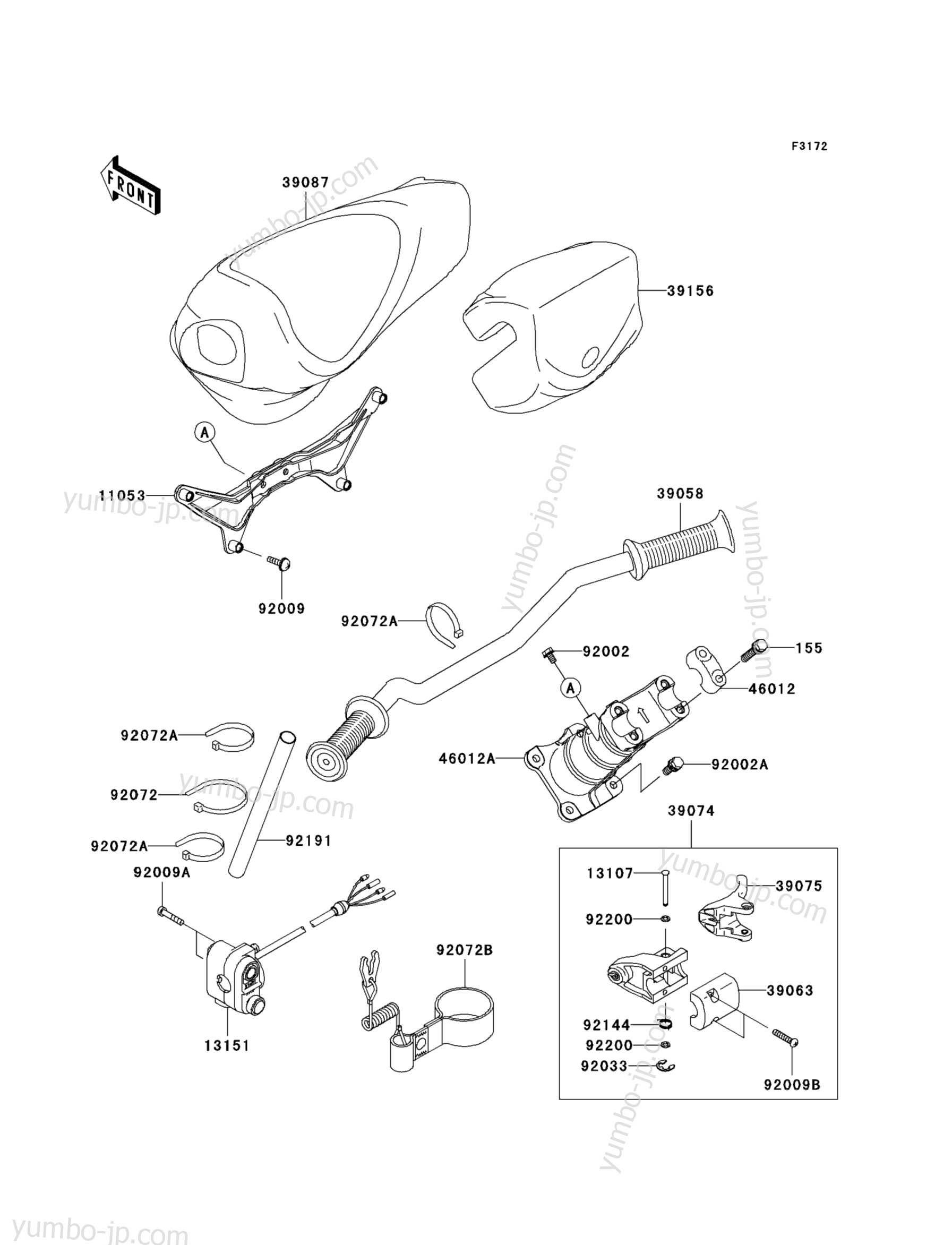 Румпель (рукоятка управления) для гидроциклов KAWASAKI JET SKI STX (JT1500DAF) 2010 г.