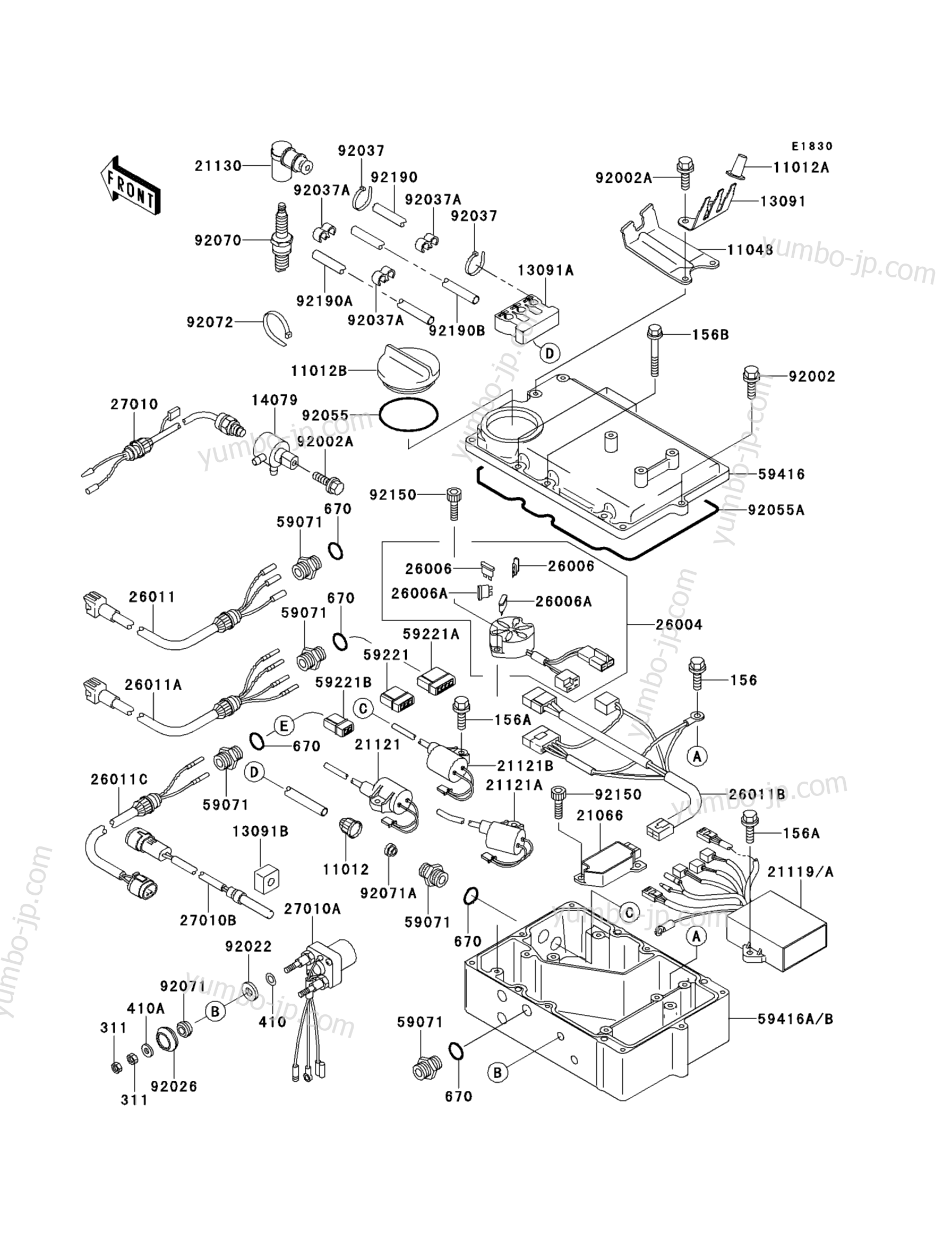 IGNITION SYSTEM для гидроциклов KAWASAKI JET SKI 900ZXI (JH900-A2) 1996 г.