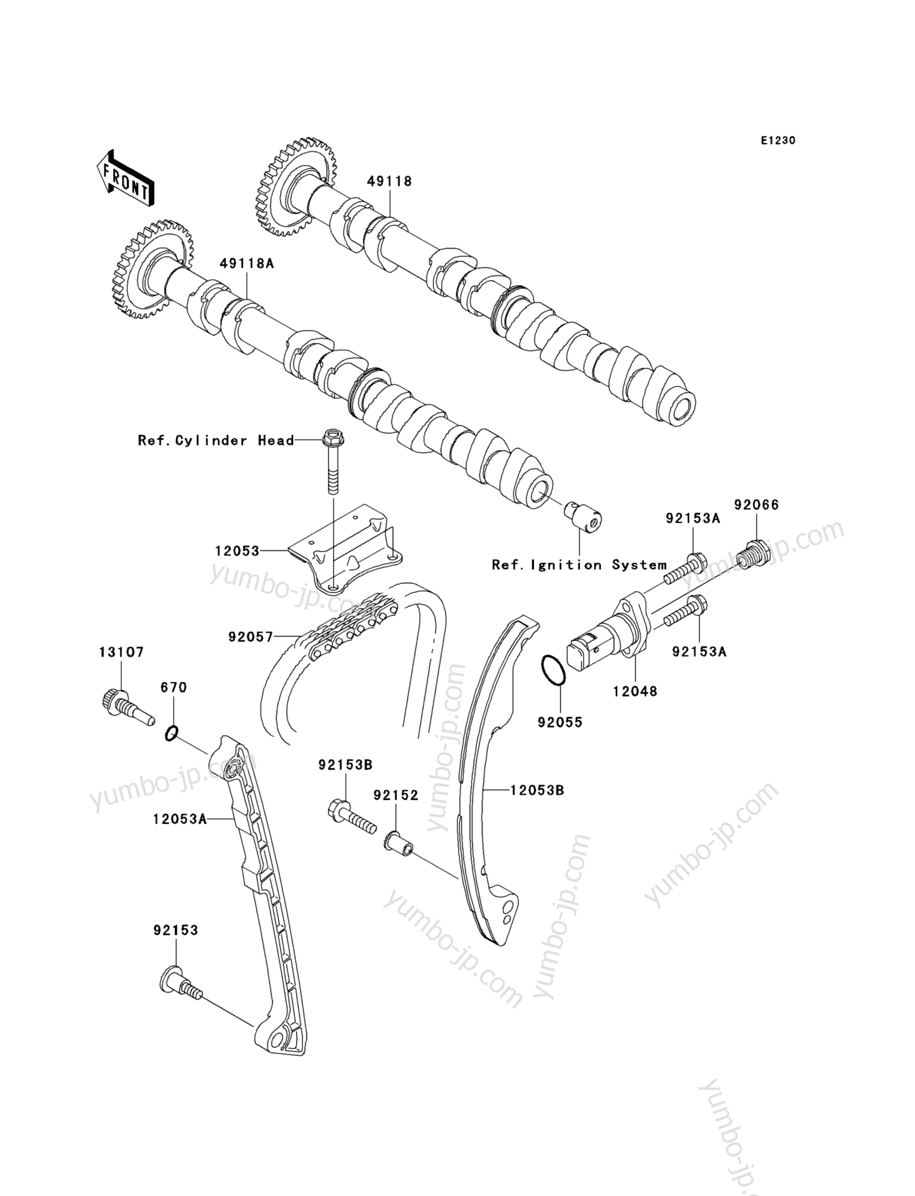 Camshaft(s)/Tensioner для гидроциклов KAWASAKI JET SKI ULTRA LX (JT1500C8F) 2008 г.