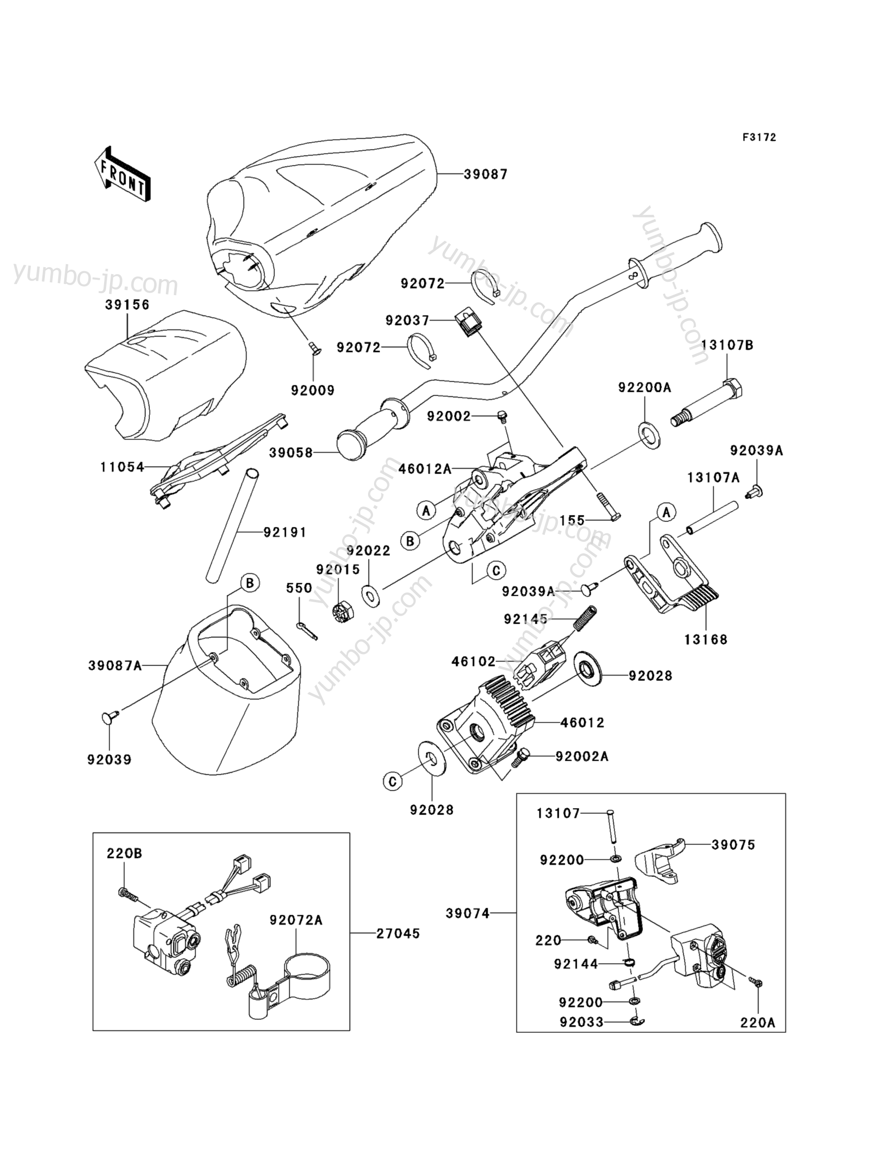 Румпель (рукоятка управления) для гидроциклов KAWASAKI JET SKI ULTRA 300X (JT1500HBFA) 2011 г.