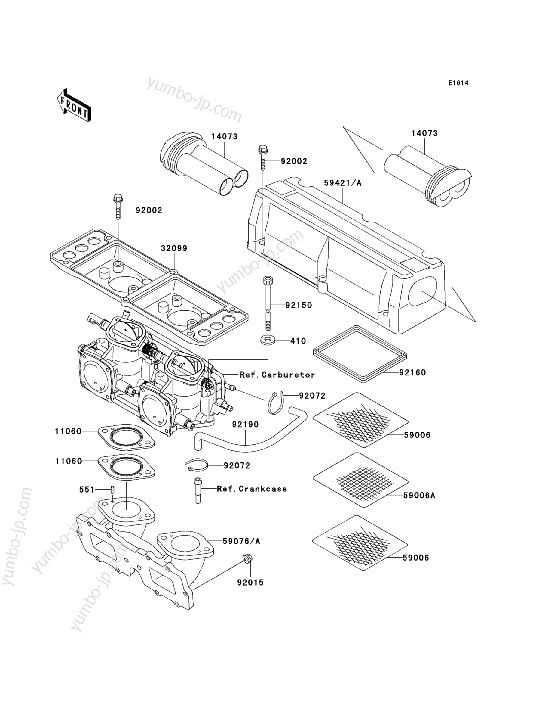 Flame Arrester для гидроциклов KAWASAKI JET SKI 800 SX-R (JS800-A1) 2003 г.