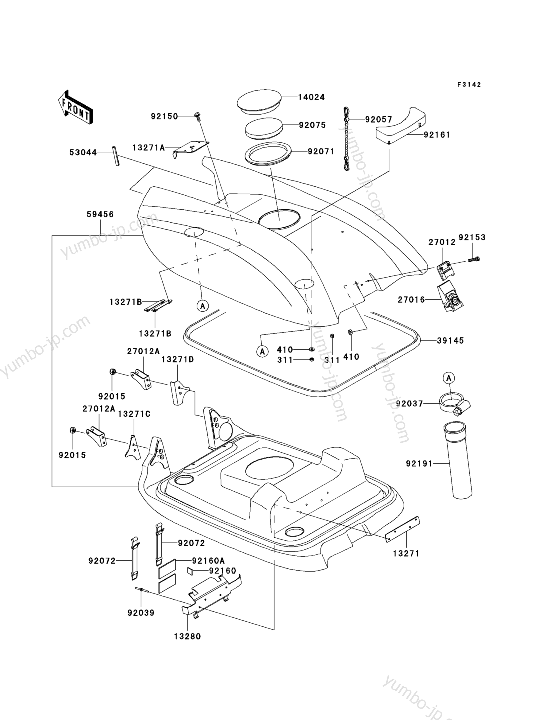 Engine Hood for watercrafts KAWASAKI JET SKI 800 SX-R (JS800-A3) 2005 year