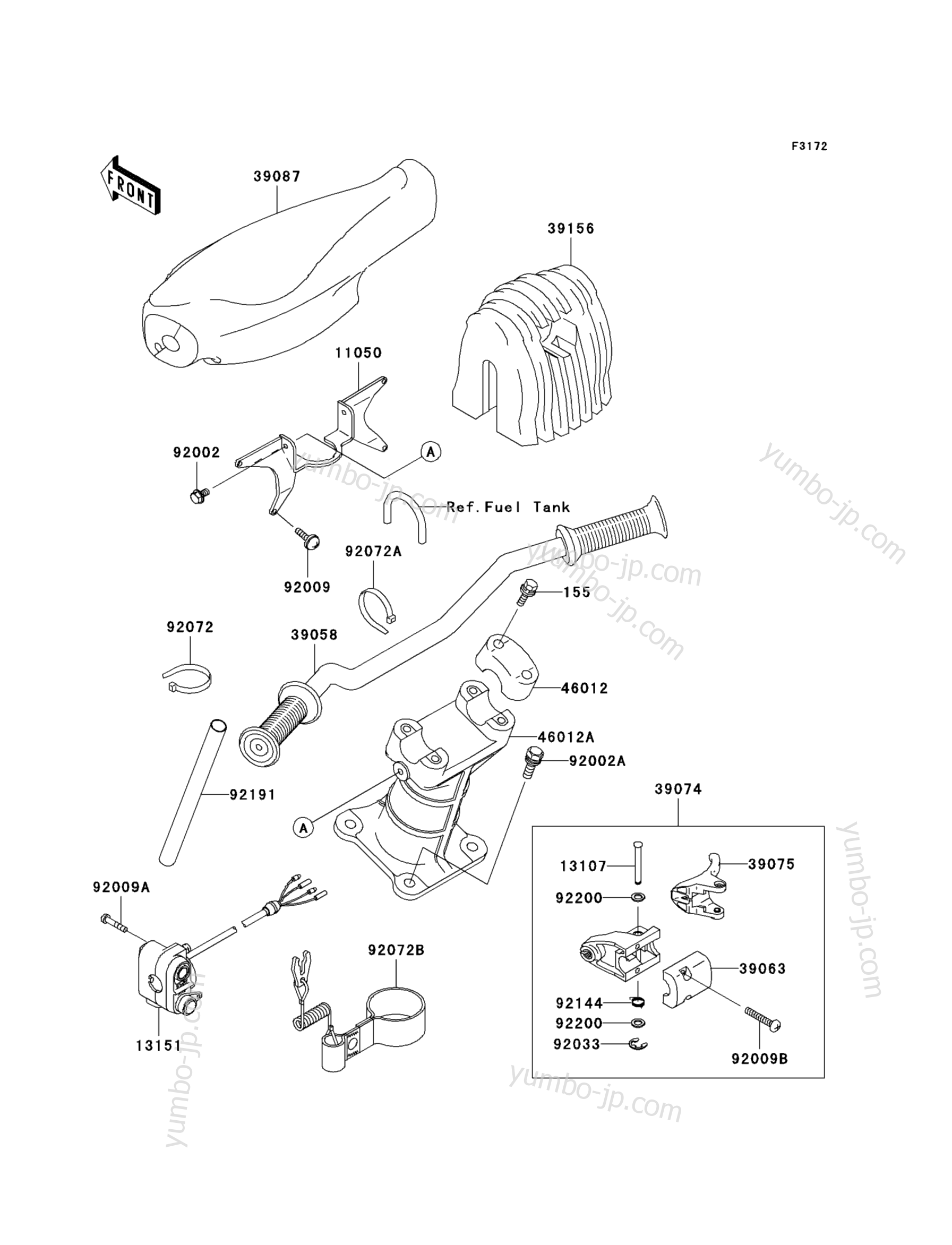 Румпель (рукоятка управления) для гидроциклов KAWASAKI JET SKI 900 STX (JT900-D1) 2003 г.