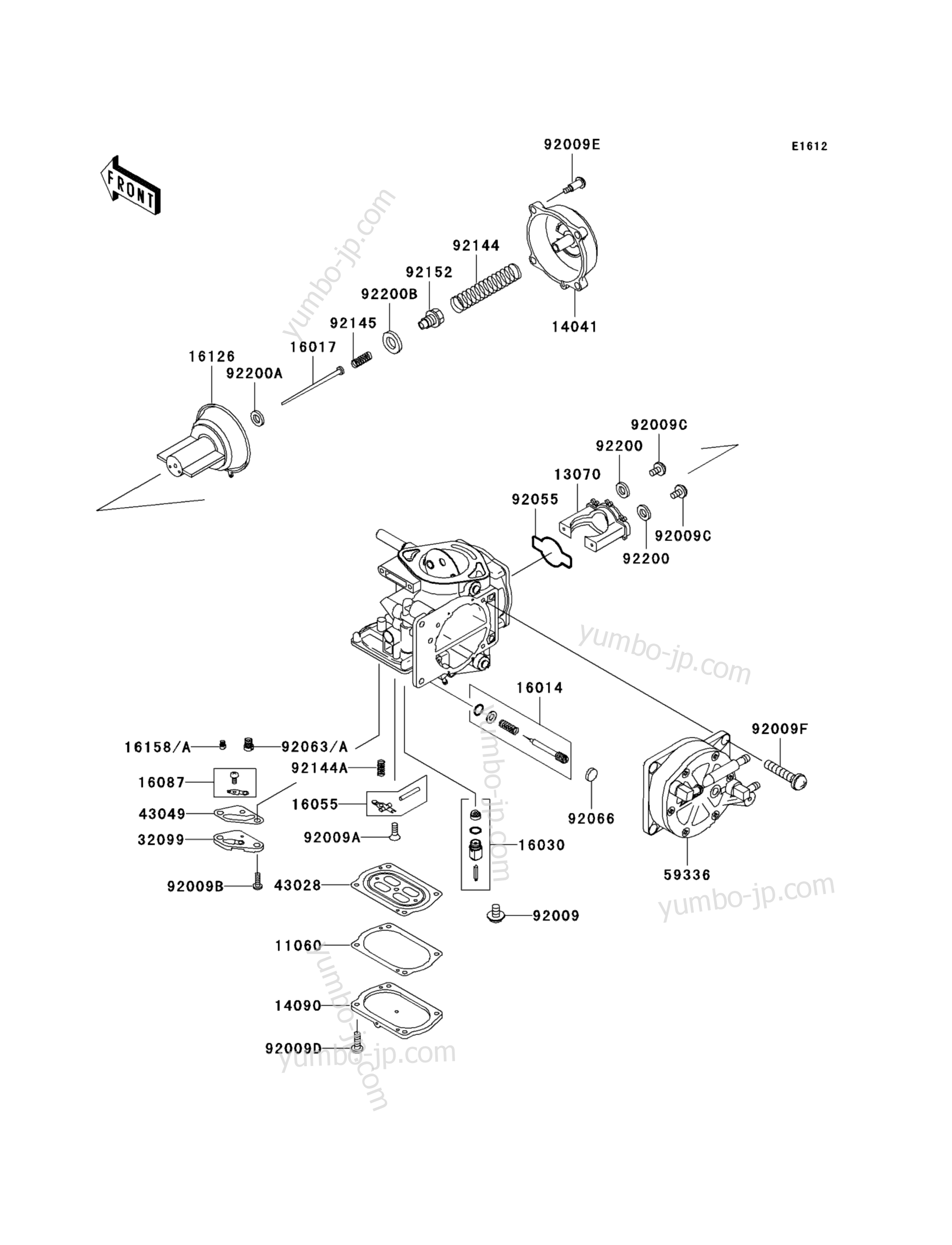 CARBURETOR PARTS для гидроциклов KAWASAKI JET SKI 900 STX (JT900-C2) 2002 г.