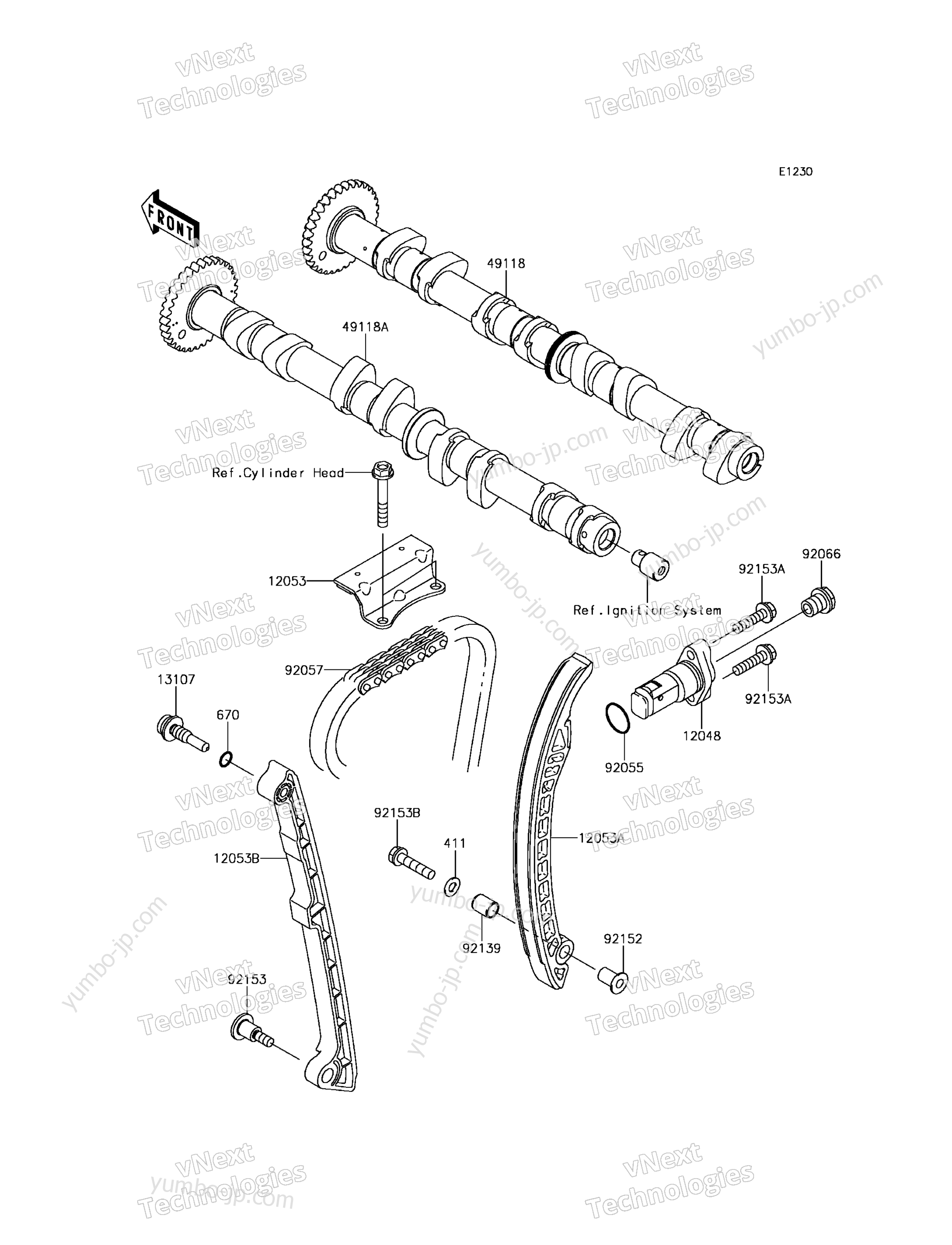 Camshaft(s)/Tensioner для гидроциклов KAWASAKI JET SKI ULTRA 310LX (JT1500MFF) 2015 г.