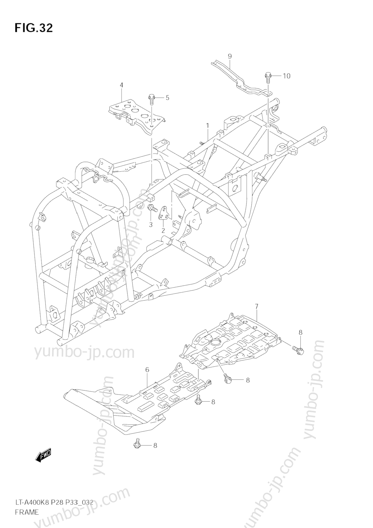 FRAME for ATVs SUZUKI KingQuad (LT-A400) 2009 year