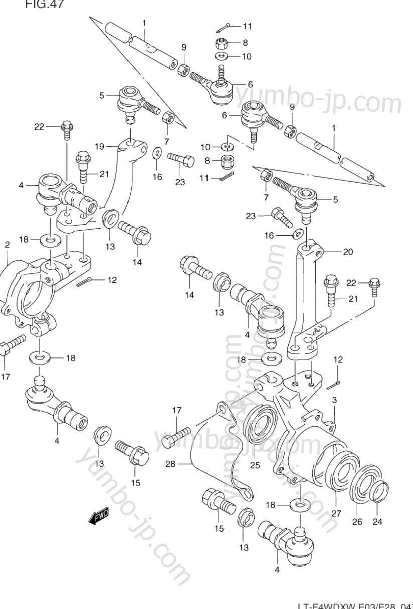 KNUCKLE ARM для квадроциклов SUZUKI King Quad (LT-F4WDX) 1998 г.