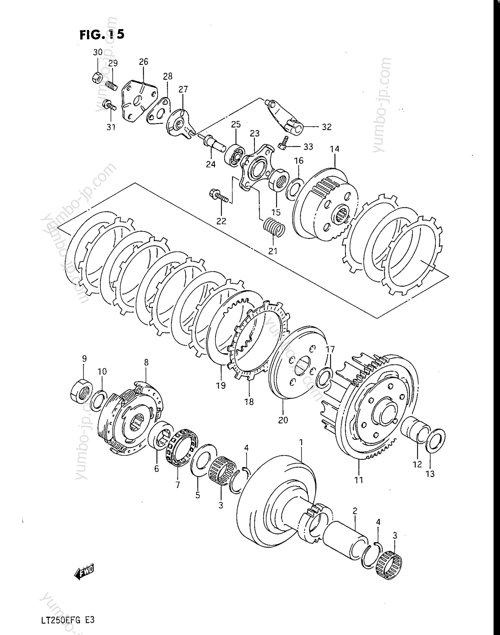 Устройство сцепления для квадроциклов SUZUKI LT250EF 1985 г.