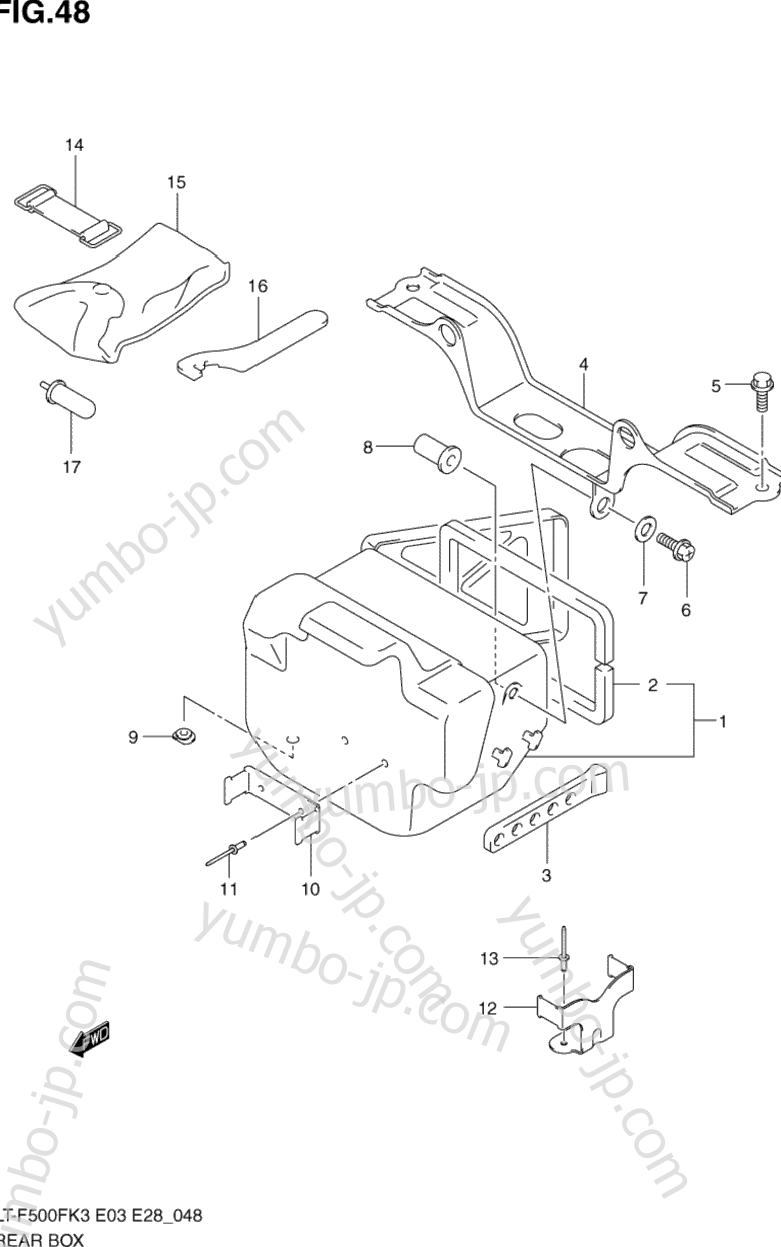 REAR BOX для квадроциклов SUZUKI Vinson 4WD (LT-F500F) 2003 г.