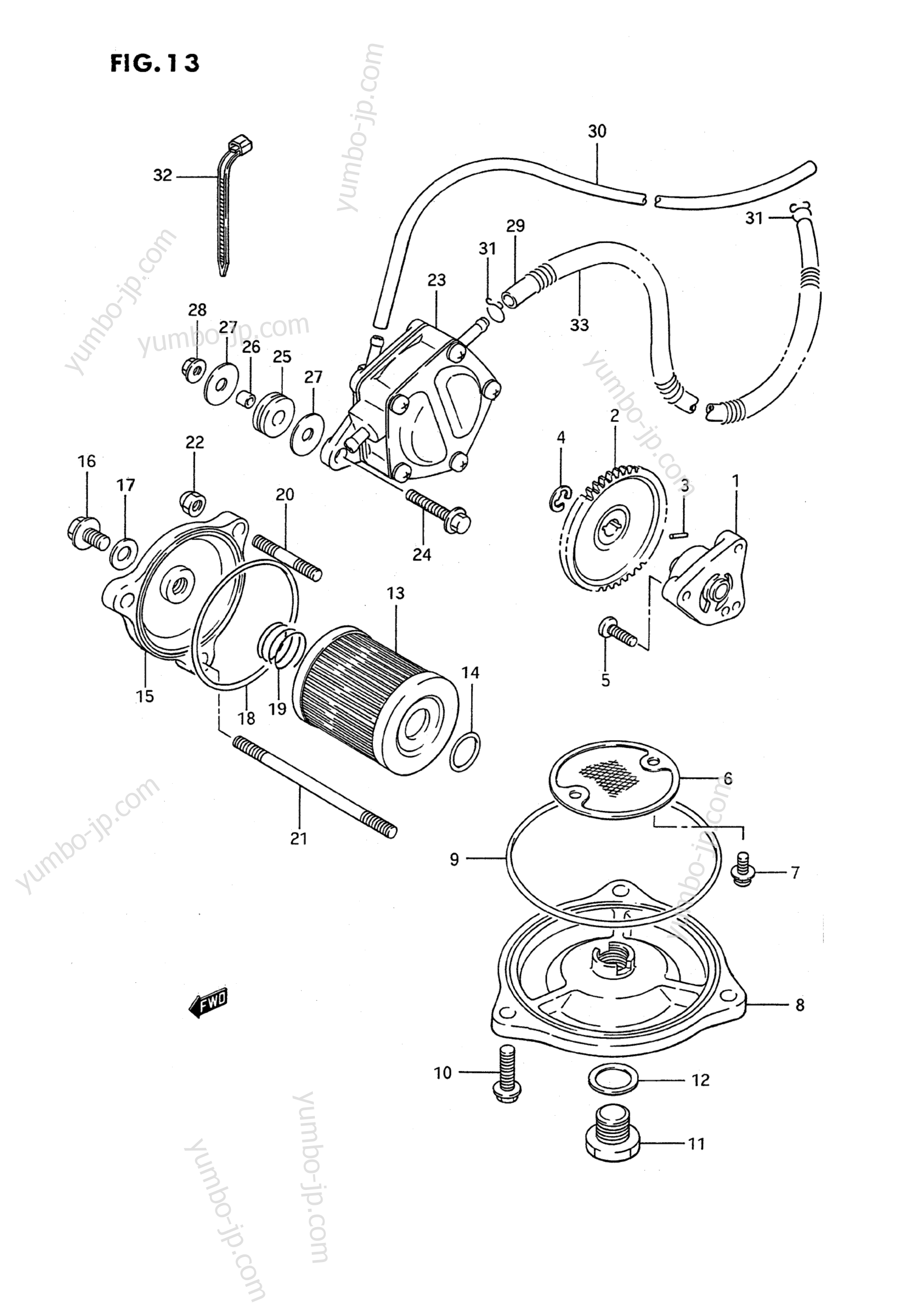 OIL PUMP - FUEL PUMP для квадроциклов SUZUKI QuadRunner (LT-F250) 1988 г.