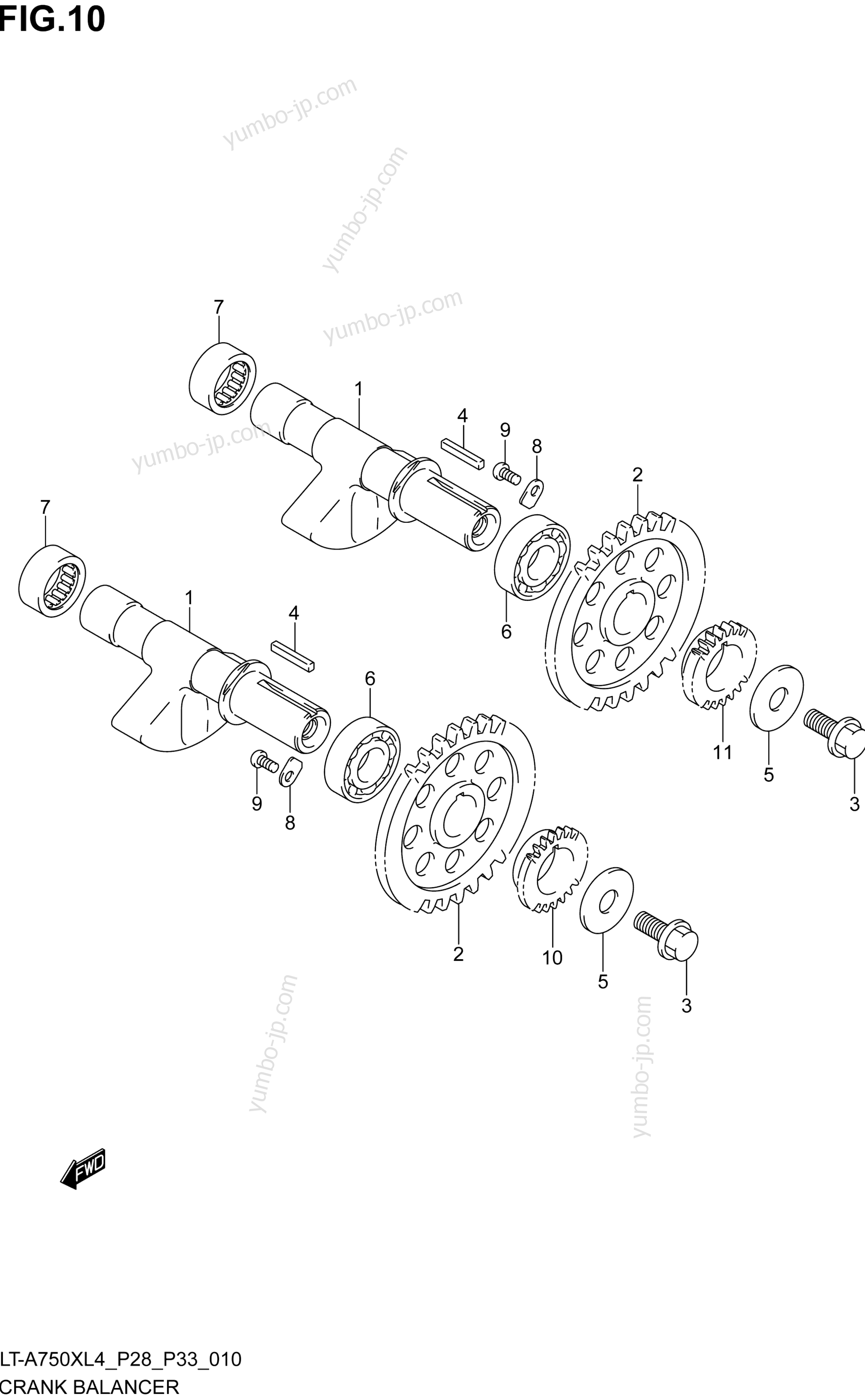Crank Balancer for ATVs SUZUKI LT-A750XZ 2014 year