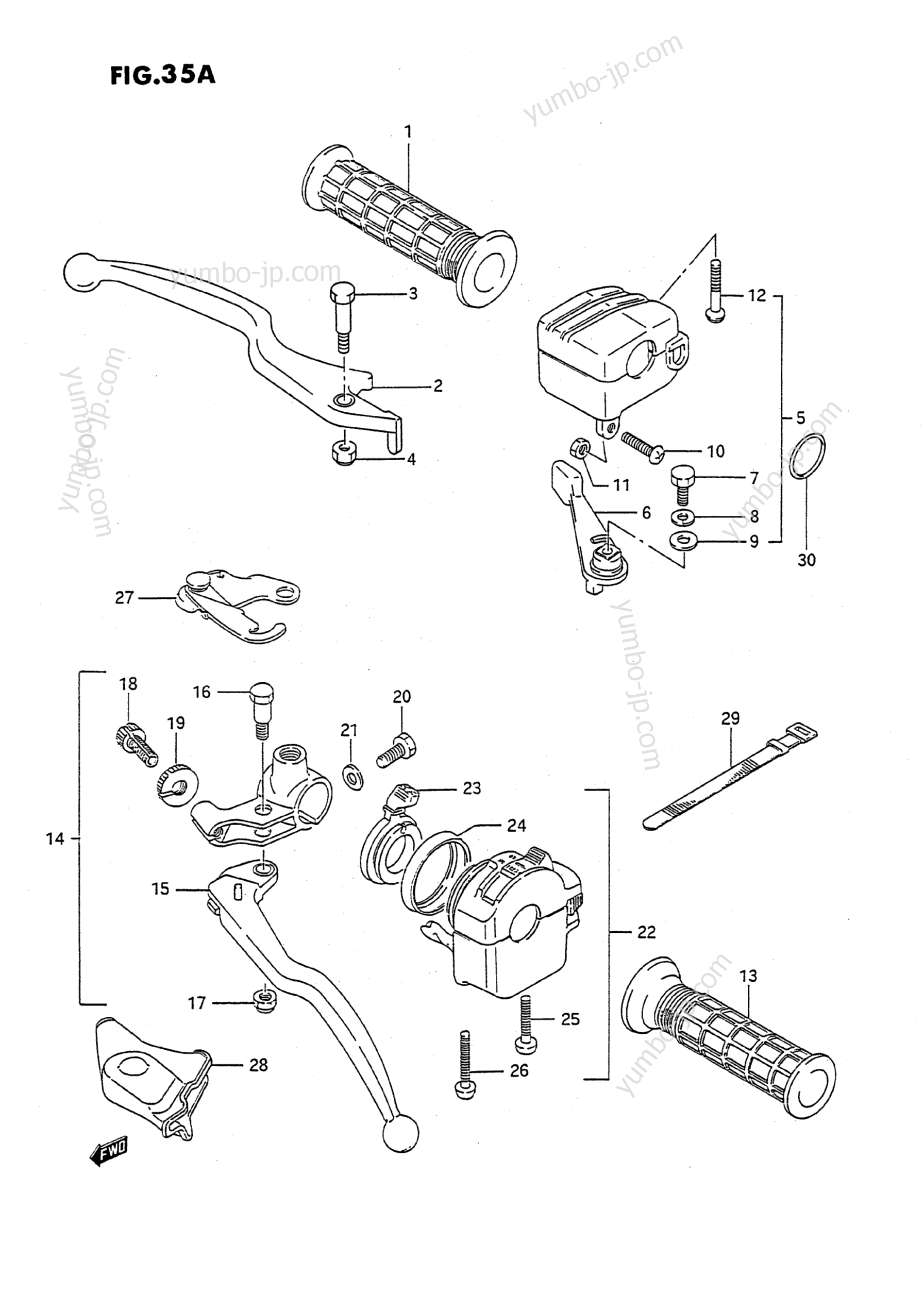 HANDLE SWITCH (MODEL M/N/P/R/S/T) для квадроциклов SUZUKI QuadRunner (LT-F250) 1990 г.