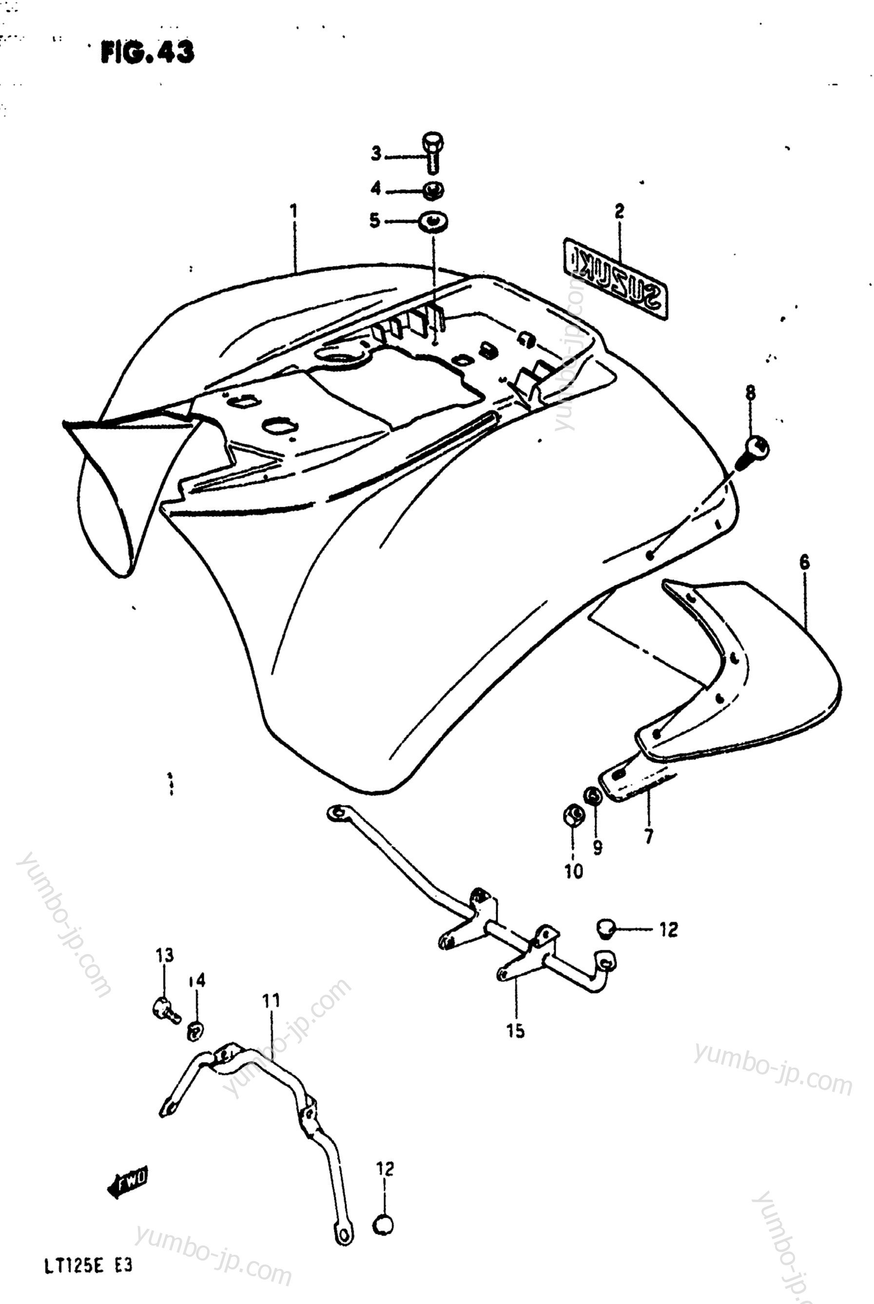 REAR FENDER для квадроциклов SUZUKI LT125 1984 г.