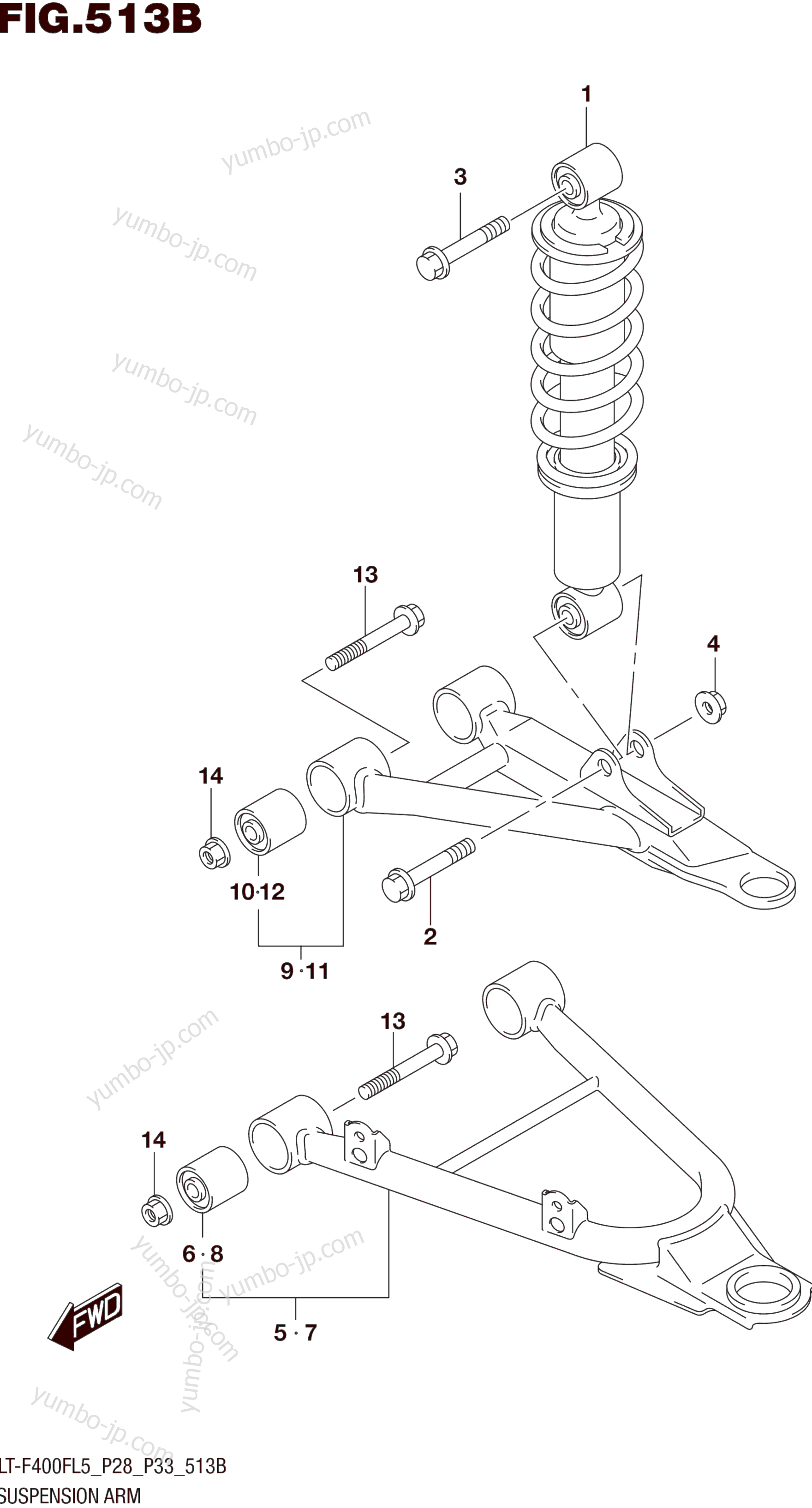 SUSPENSION ARM (LT-F400FL5 P33) для квадроциклов SUZUKI LT-F400F 2015 г.