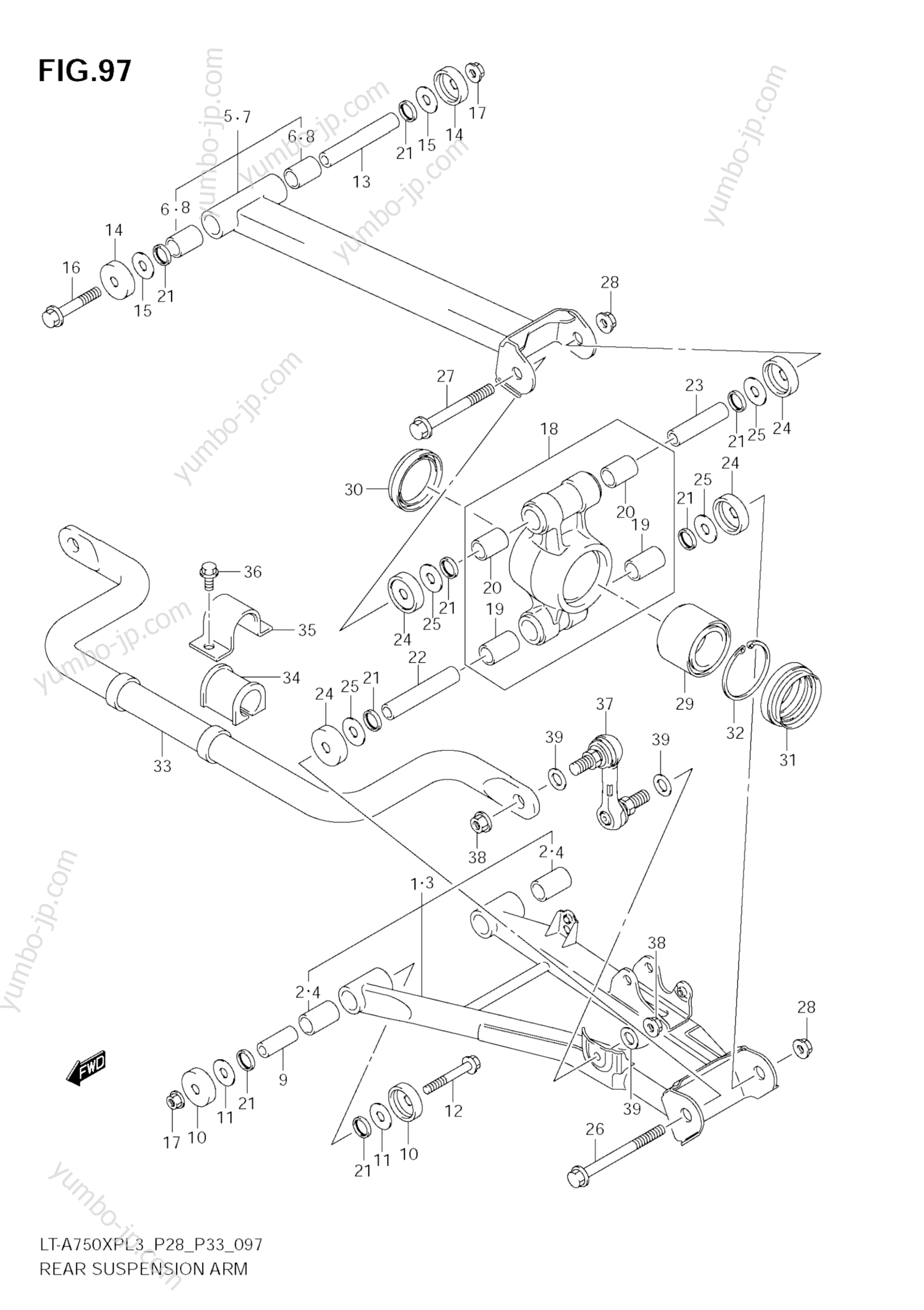 REAR SUSPENSION ARM для квадроциклов SUZUKI KingQuad (LT-A750XPZ) 2013 г.
