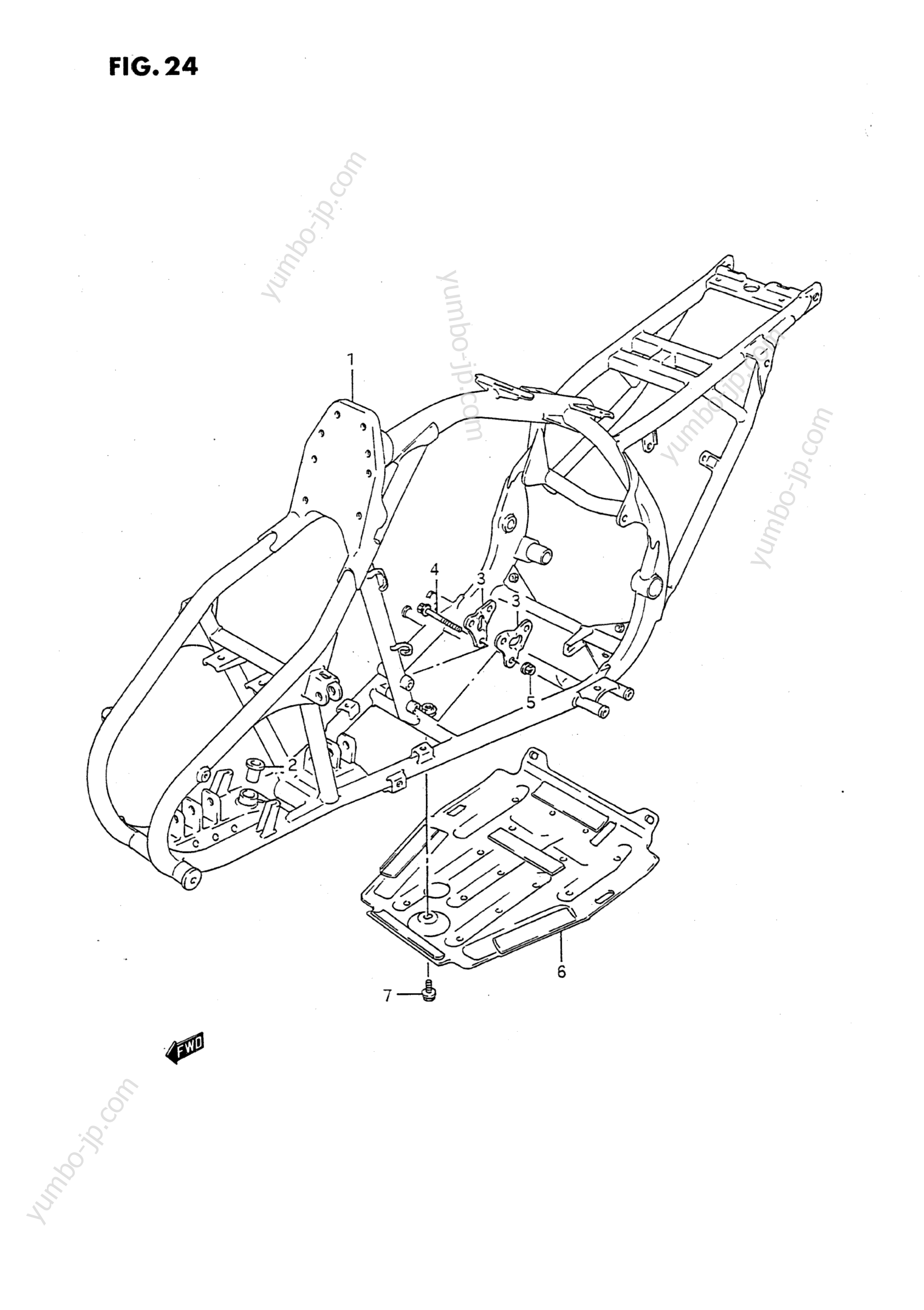 FRAME для квадроциклов SUZUKI QuadRunner (LT-F160) 1991 г.