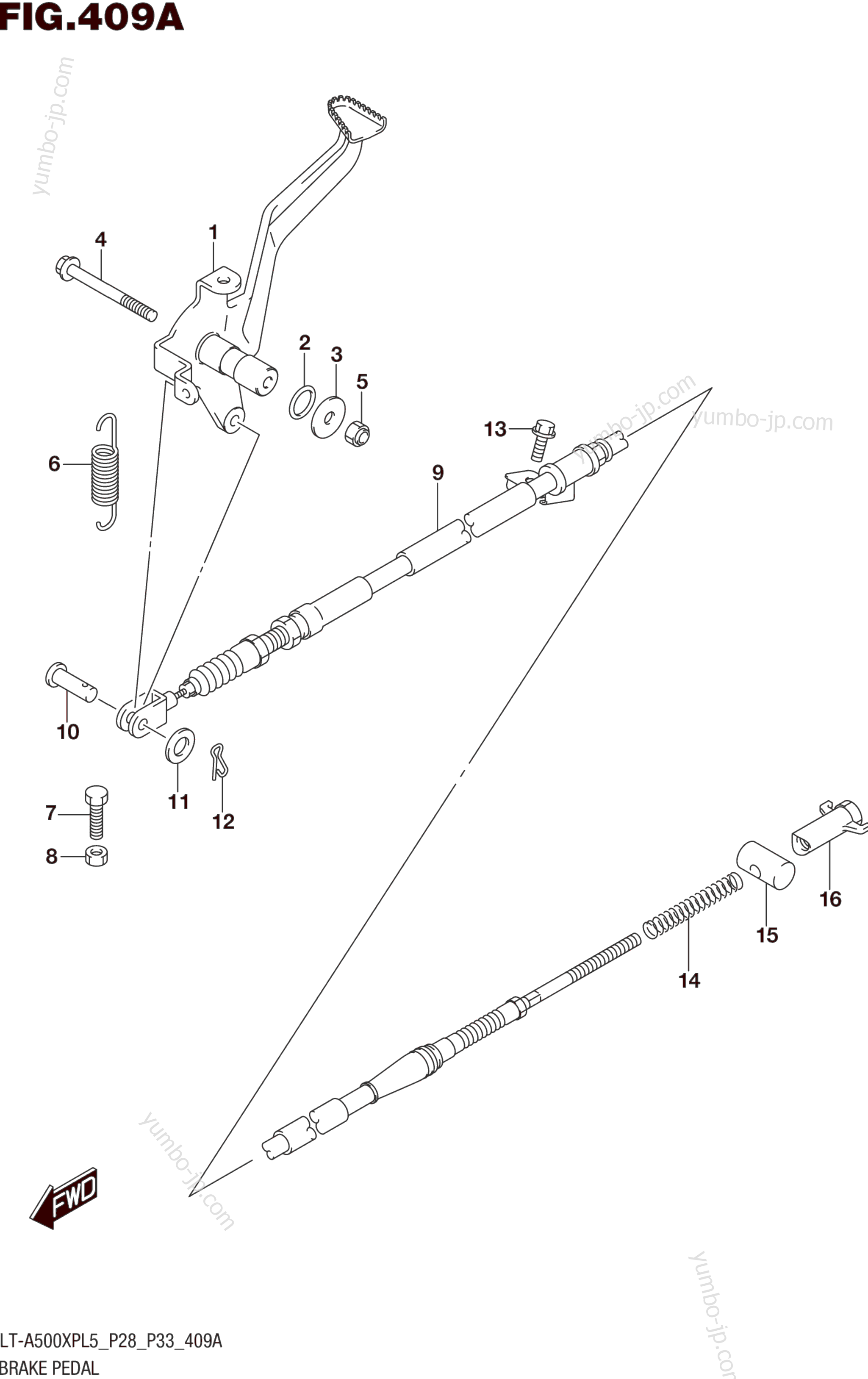 BRAKE PEDAL для квадроциклов SUZUKI LT-A500XPZ 2015 г.