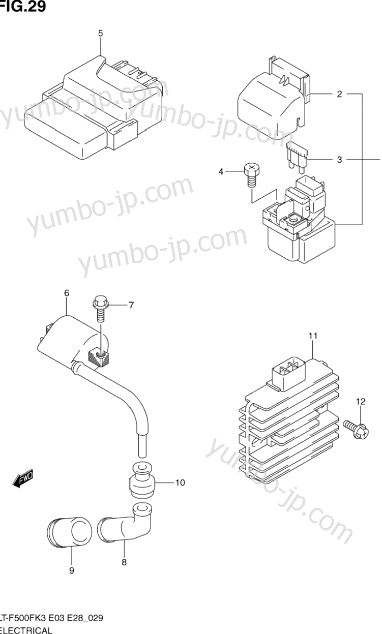 Electrical для квадроциклов SUZUKI Vinson 4WD (LT-F500F) 2003 г.