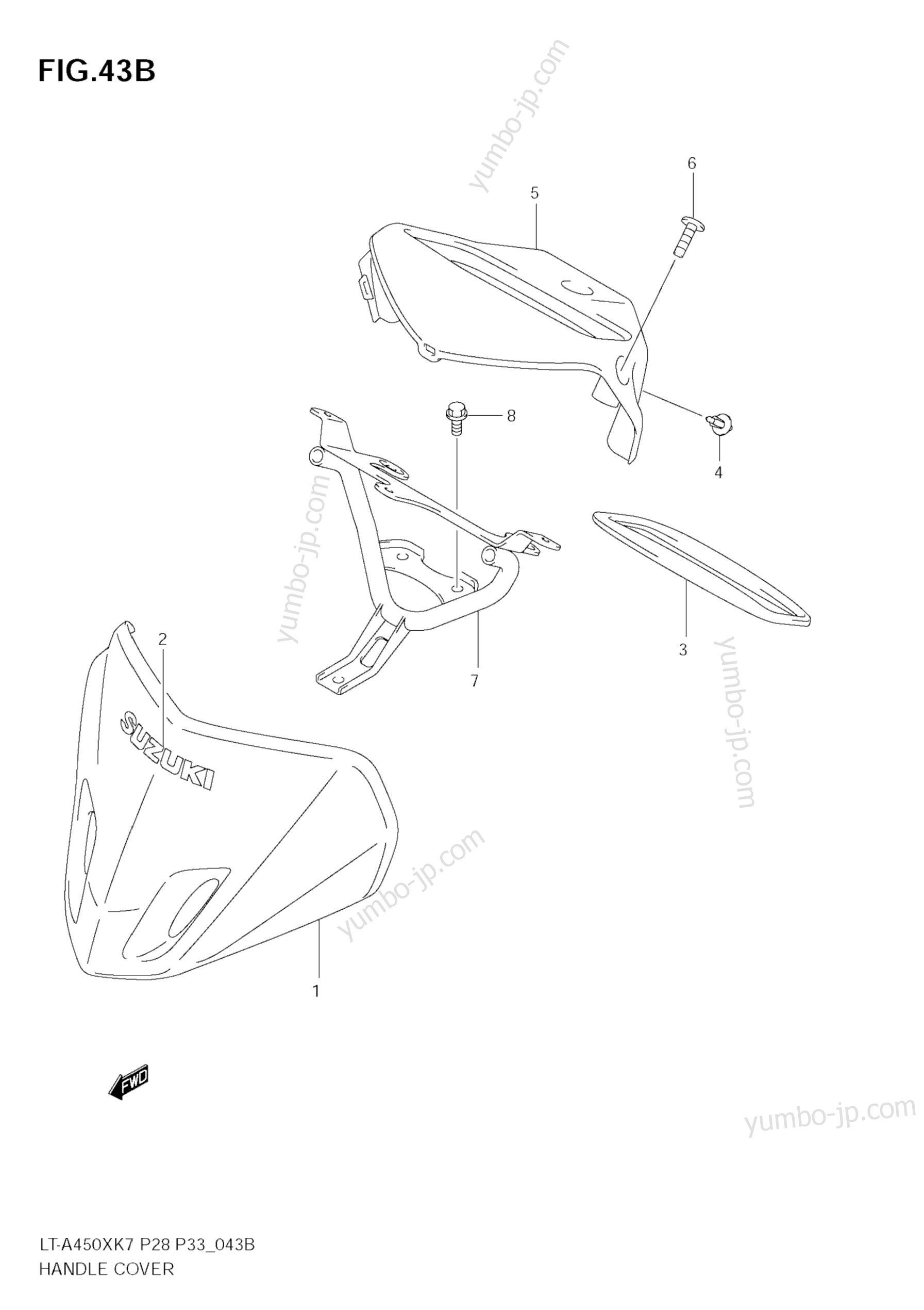 HANDLE COVER (MODEL L0) для квадроциклов SUZUKI KingQuad (LT-A450XZ) 2010 г.