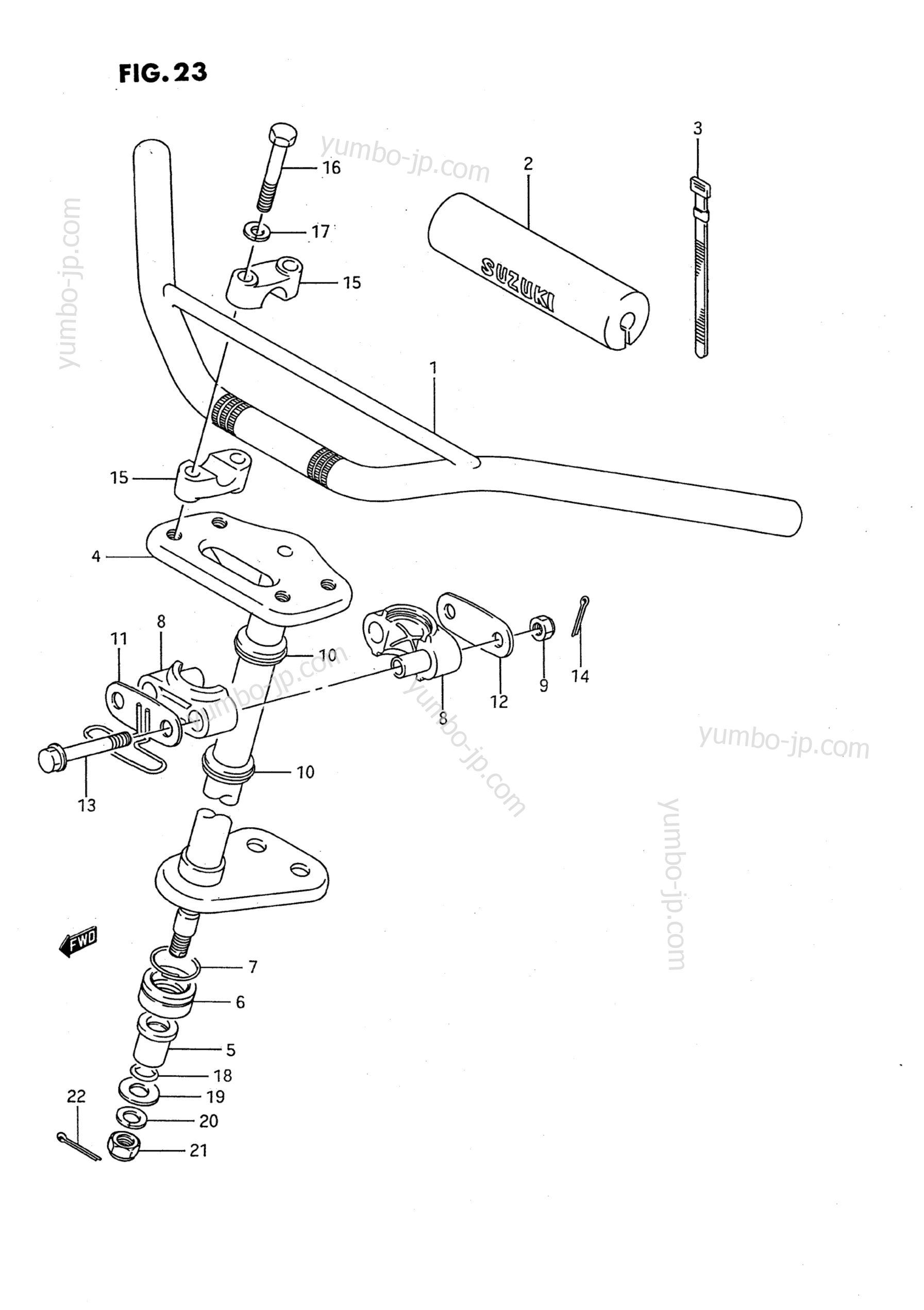 HANDLEBAR - STEERING for ATVs SUZUKI LT80 1994 year