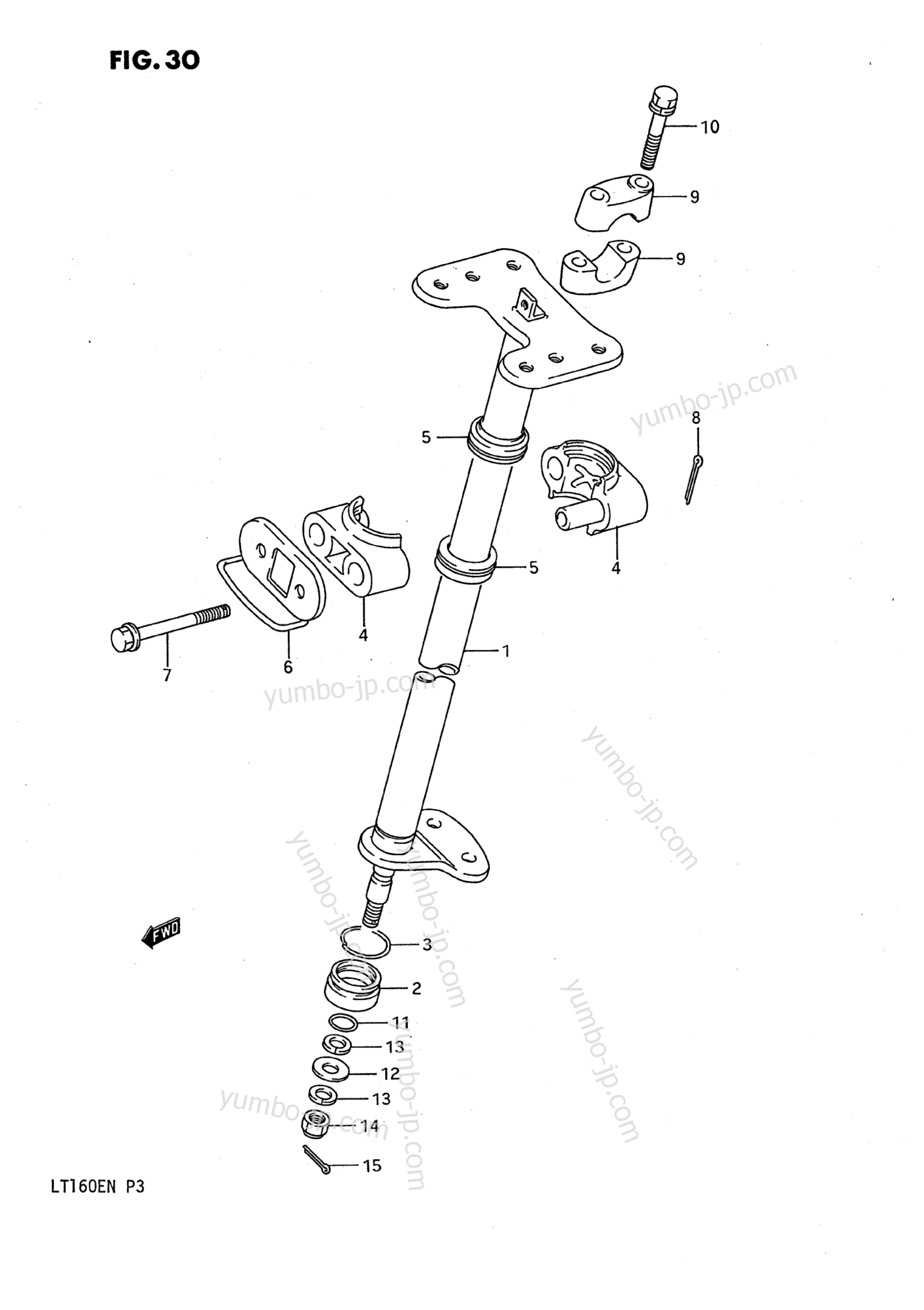 Steering for ATVs SUZUKI QuadRunner (LT160E) 1992 year