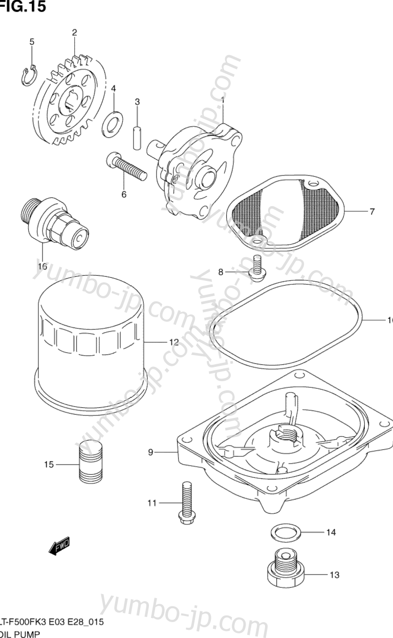 OIL PUMP for ATVs SUZUKI Vinson 4WD (LT-F500F) 2003 year