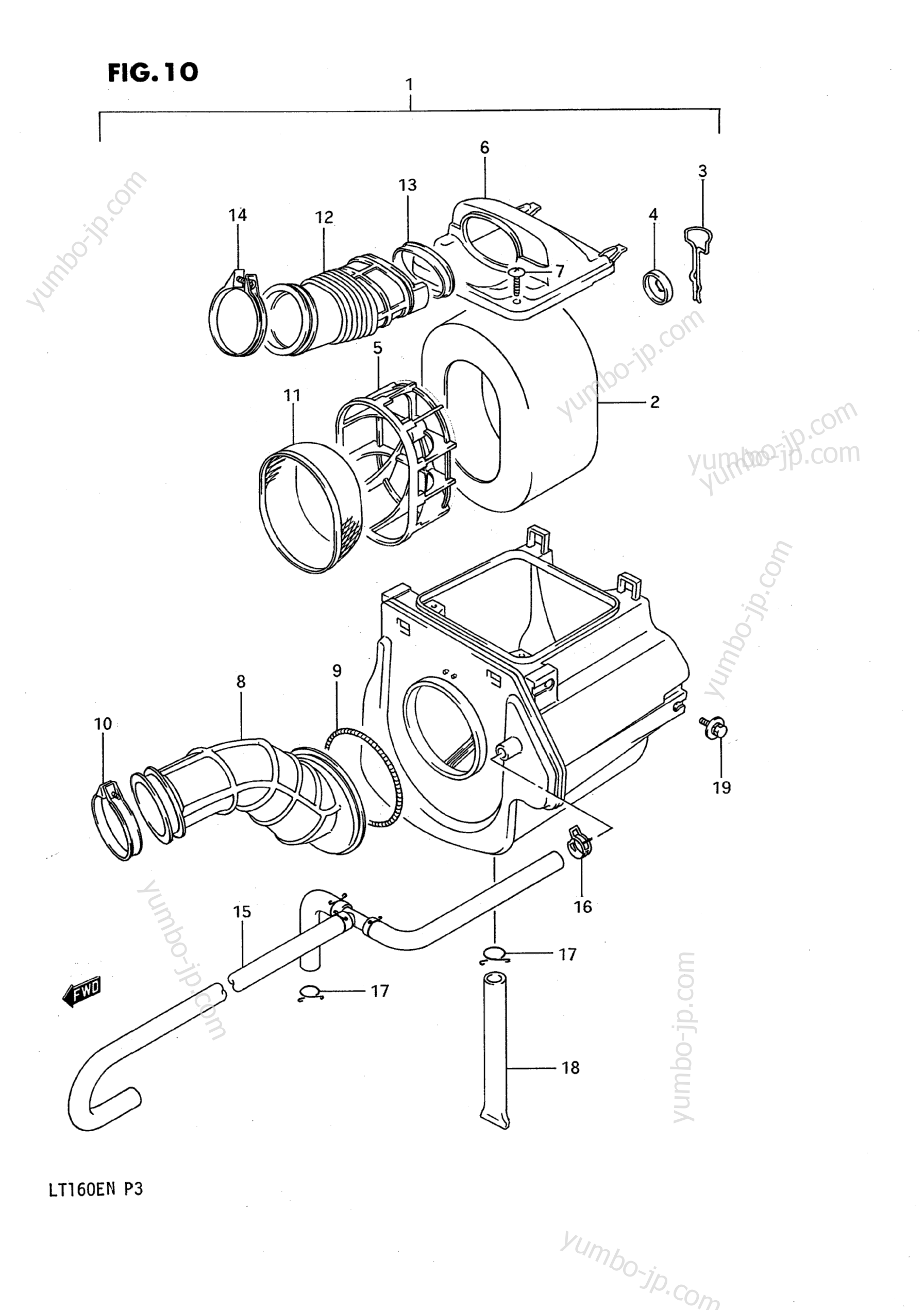AIR CLEANER for ATVs SUZUKI QuadRunner (LT160E) 1990 year