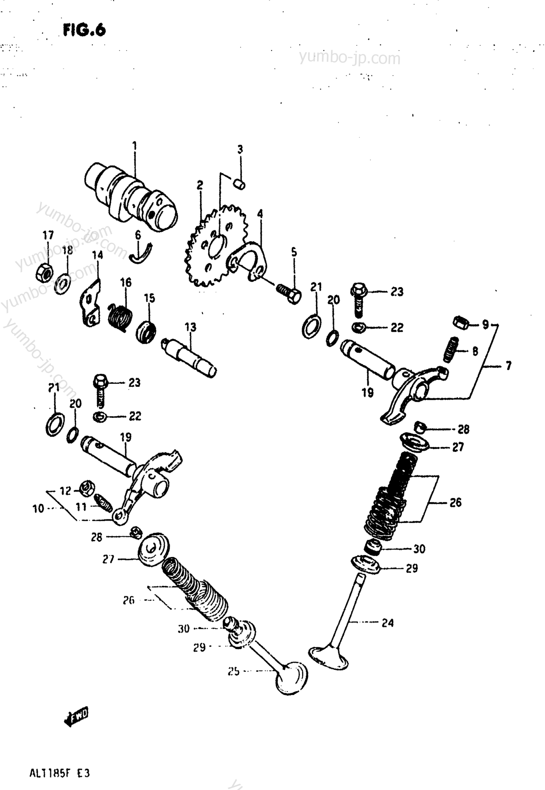CAM SHAFT - VALVE для квадроциклов SUZUKI ALT185 1985 г.
