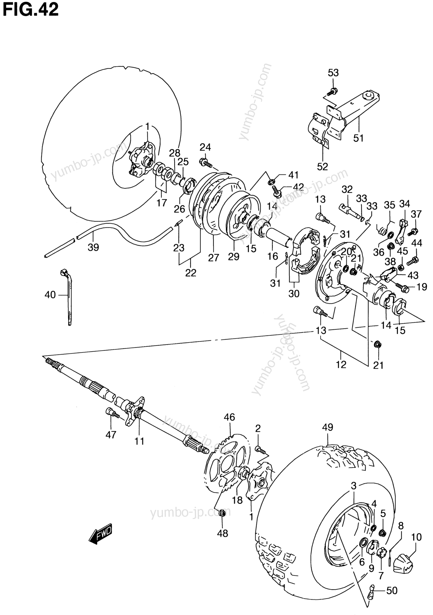 REAR WHEEL для квадроциклов SUZUKI QuadRunner (LT-F160) 1998 г.