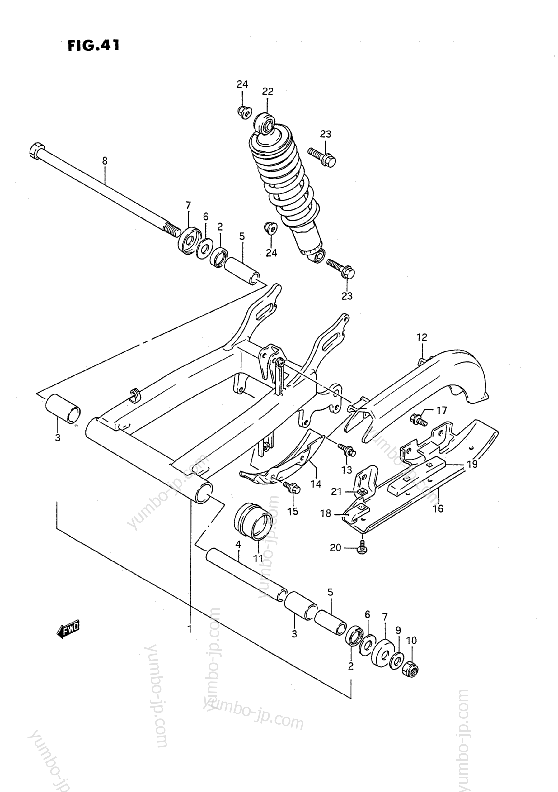 REAR SWINGING ARM for ATVs SUZUKI QuadRunner (LT-F160) 1991 year