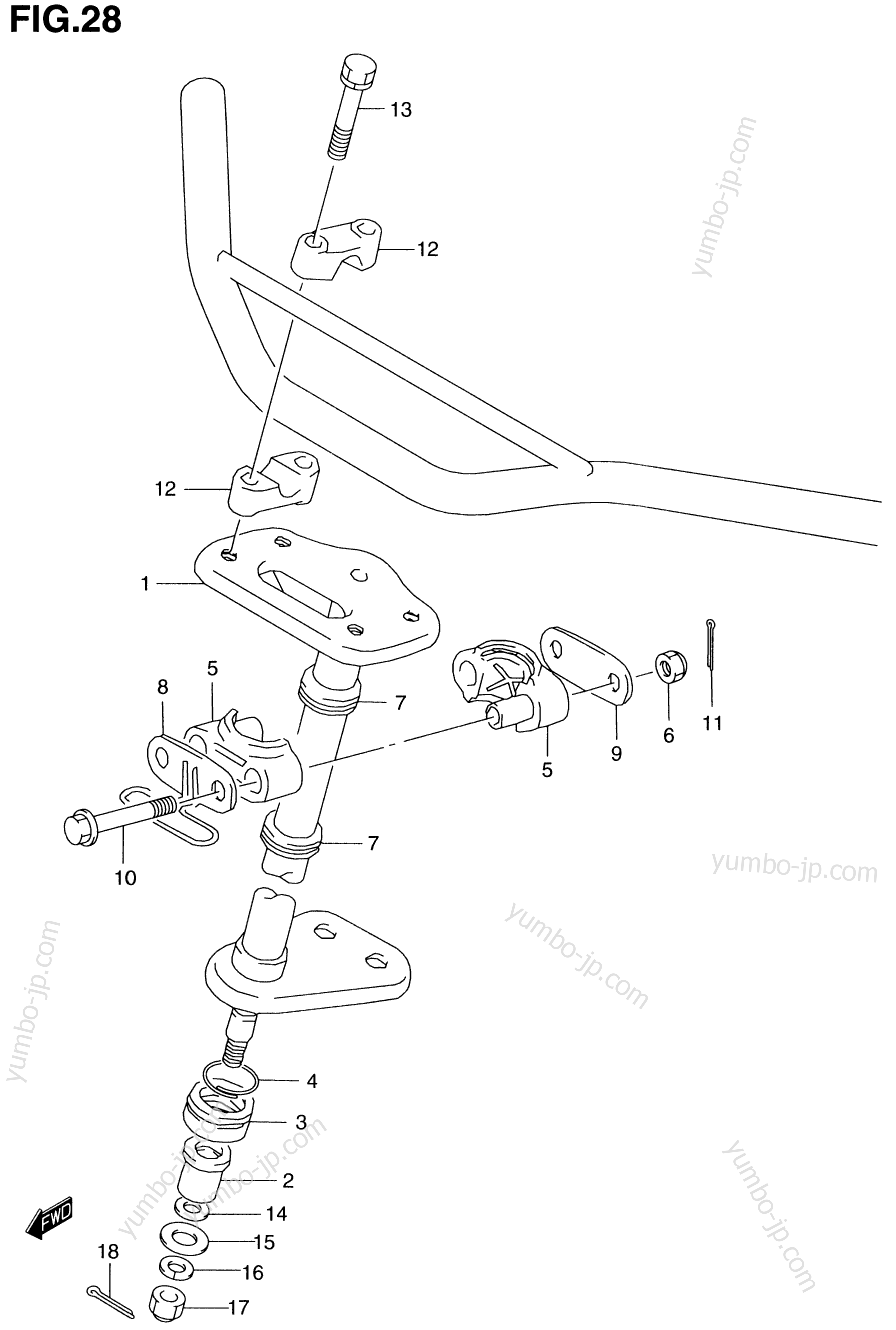 STEERING SHAFT для квадроциклов SUZUKI QuadSport (LT80) 1996 г.