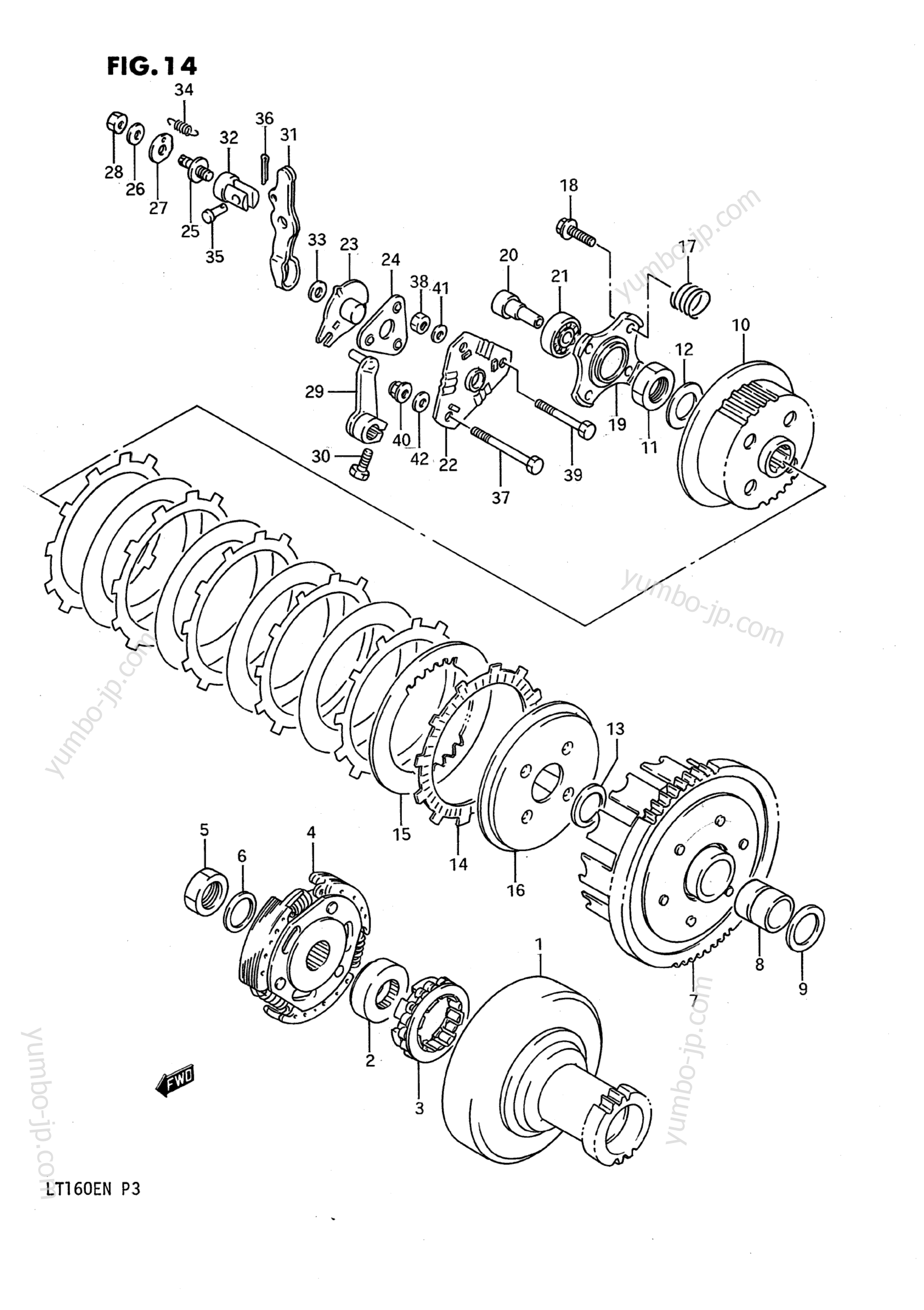 Устройство сцепления для квадроциклов SUZUKI QuadRunner (LT160E) 1992 г.