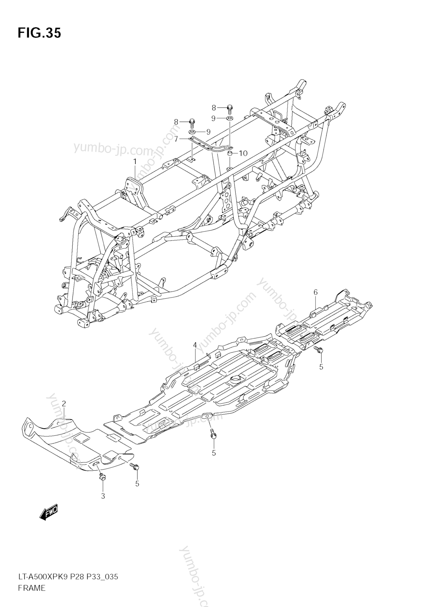 FRAME for ATVs SUZUKI KingQuad (LT-A500XP) 2009 year